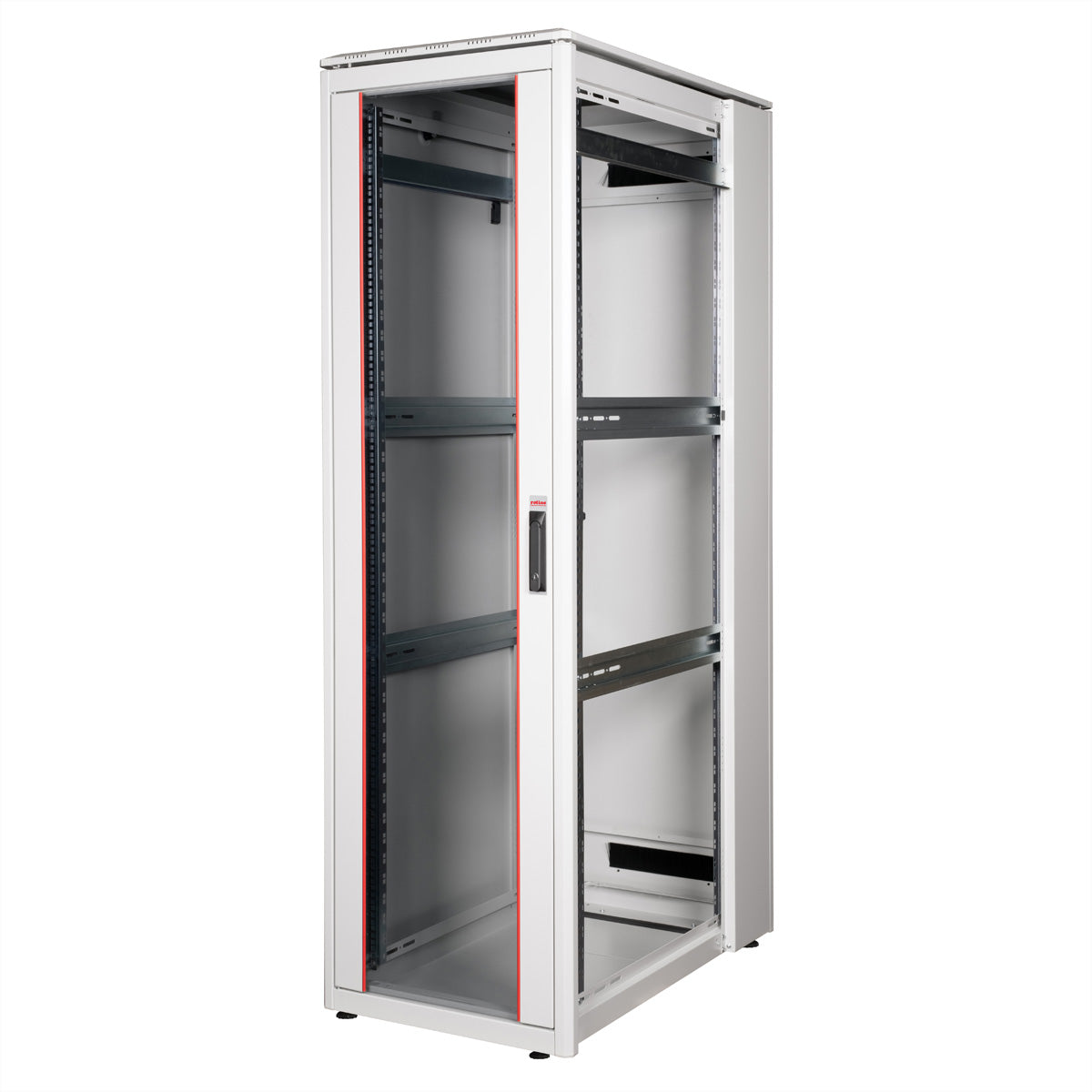 ROLINE Pro – 19" Netzwerkschrank 42U, IP20, abschliessbar, 600 × 1000 × 2053 mm, lichtgrau, Stahl