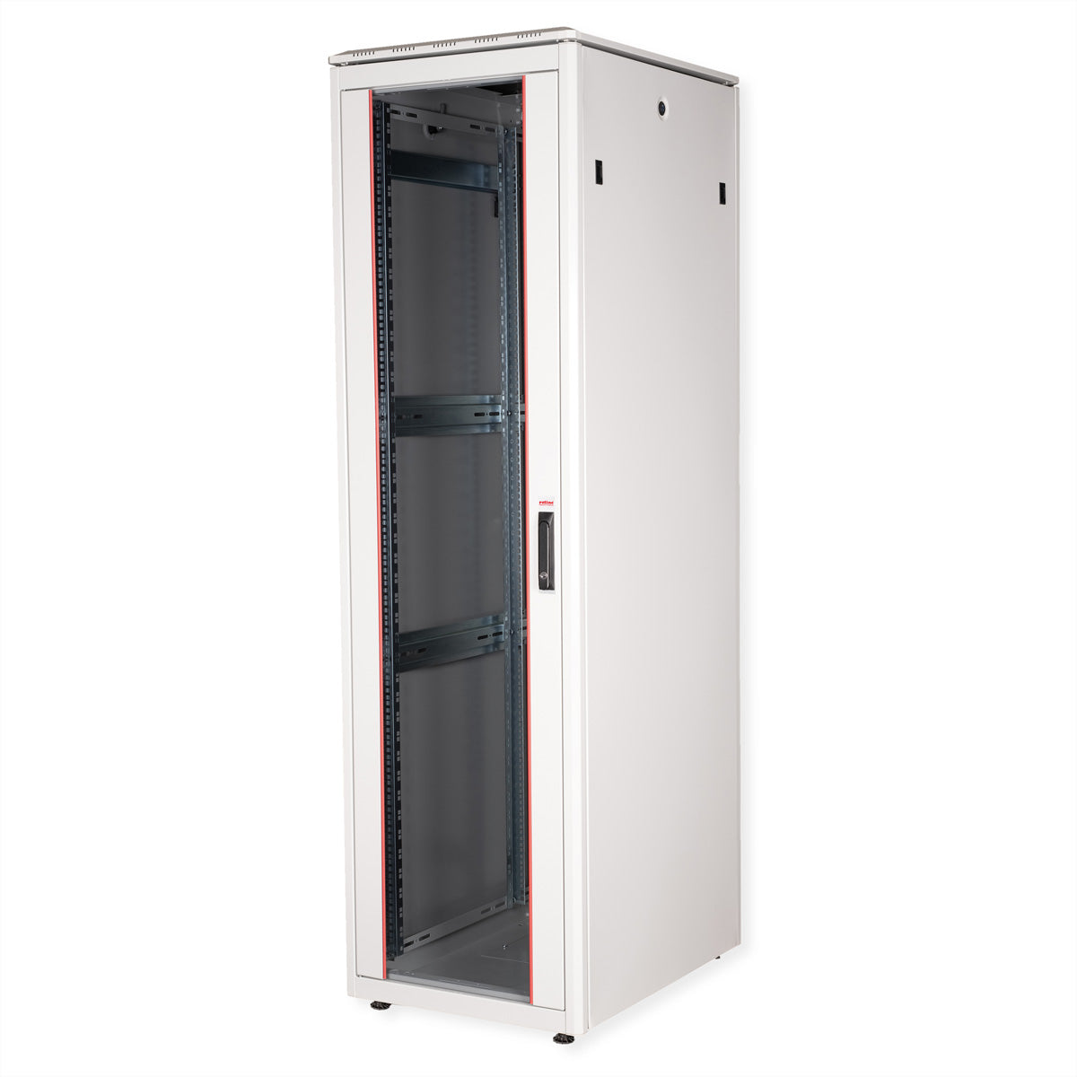 ROLINE Pro – 19" Netzwerkschrank 42U, IP20, abschliessbar, 600 × 800 × 2053 mm, lichtgrau, Stahl