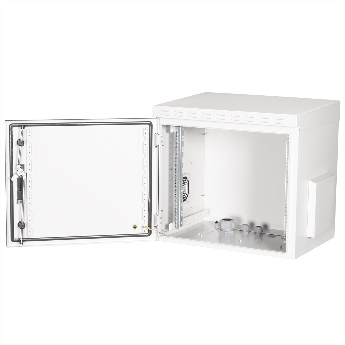 ROLINE Pro – 19" Wandverteiler 9U, IP55, abschliessbar, 600 × 450 × 579 mm, lichtgrau, Stahl