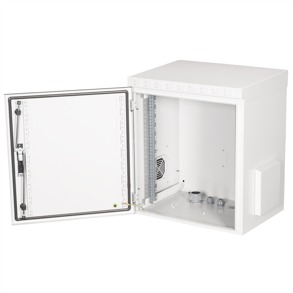 ROLINE Pro – 19" Wandverteiler 12U, IP55, abschliessbar, 600 × 450 × 713 mm, lichtgrau, Stahl