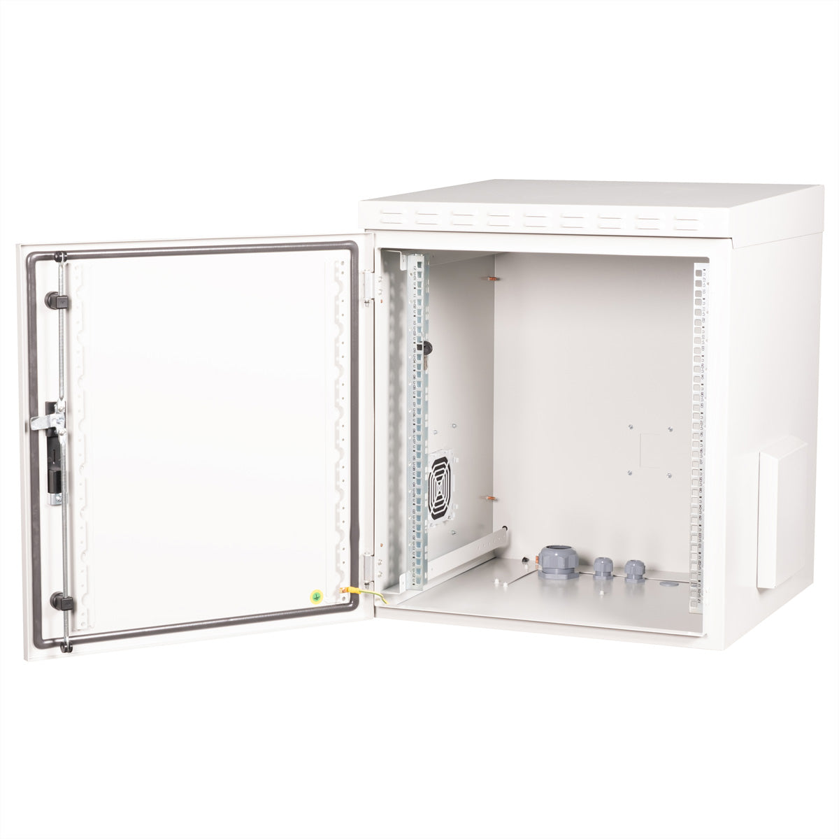 ROLINE Pro – 19" Wandverteiler 12U, IP55, abschliessbar, 600 × 600 × 713 mm, lichtgrau, Stahl