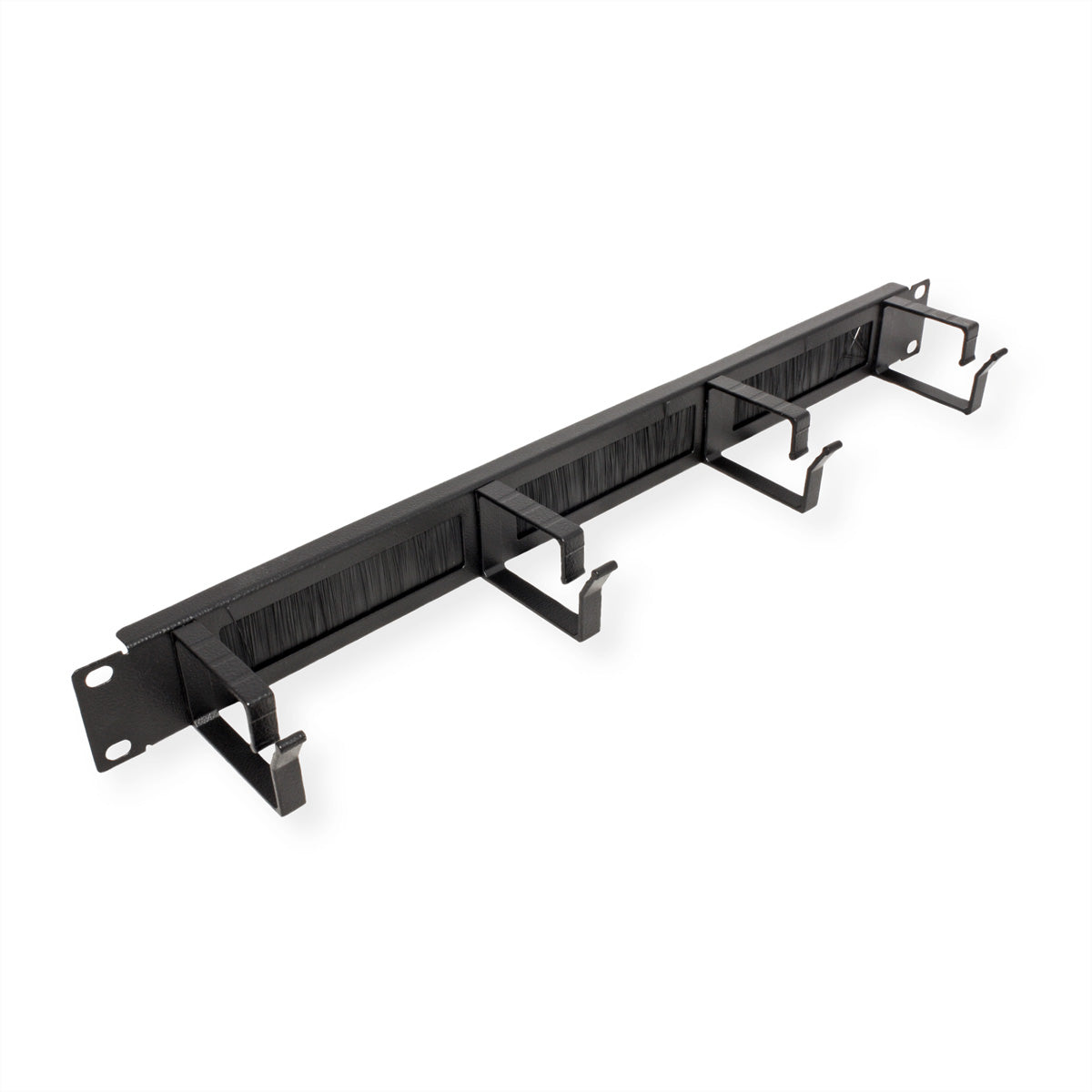 ROLINE Bürstenleiste 19", 1U, Stahl, Bürsten 44×60 mm, Schwarz