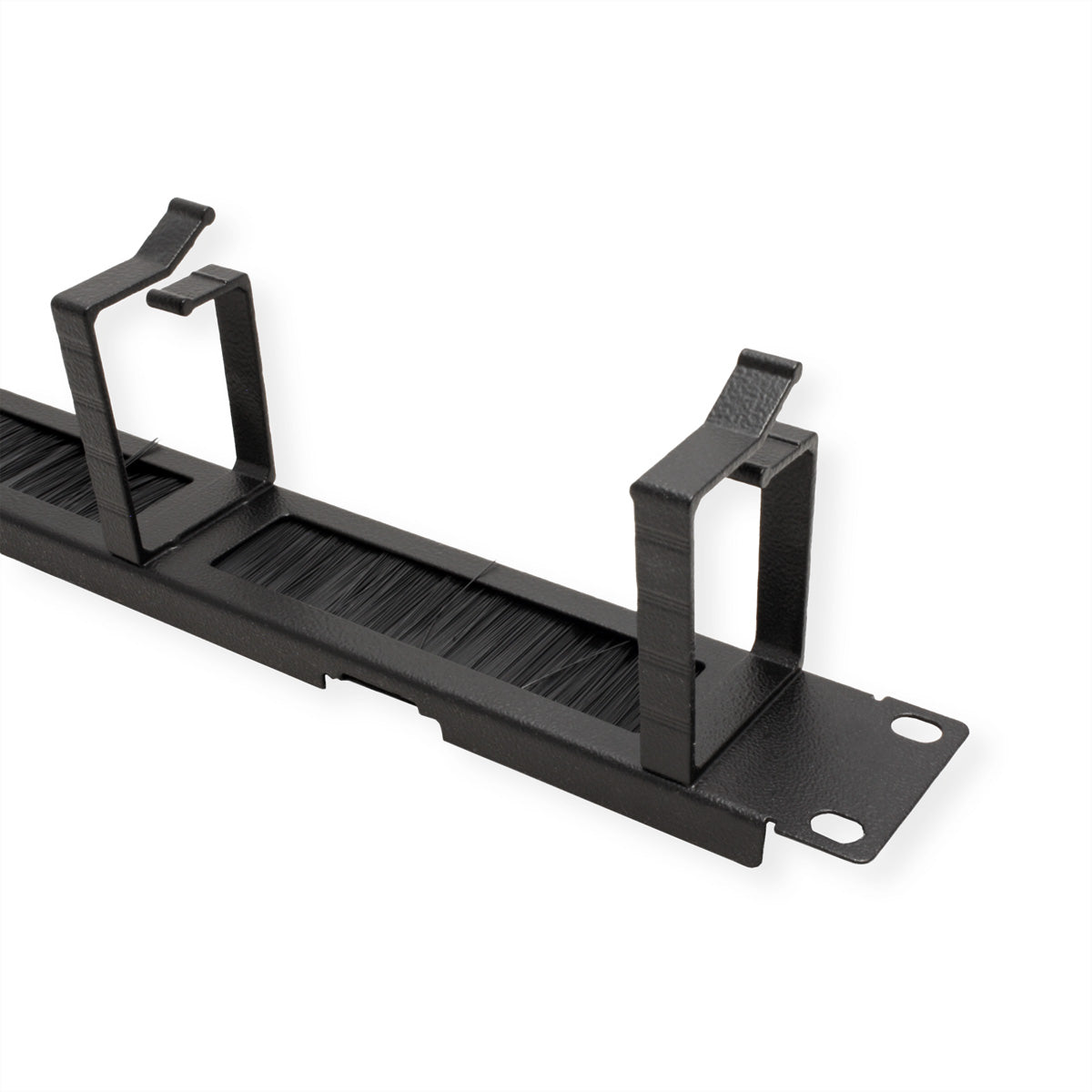 ROLINE Bürstenleiste 19", 1U, Stahl, Bürsten 44×60 mm, Schwarz