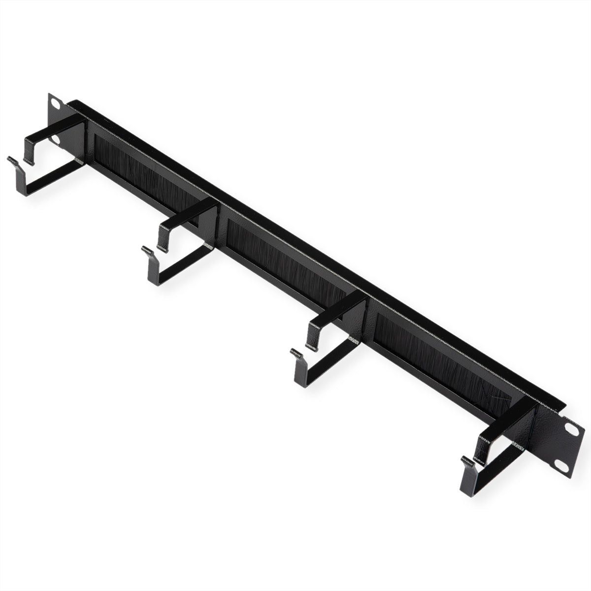 ROLINE Bürstenleiste 19", 1U, Stahl, Bürsten 44×60 mm, Schwarz