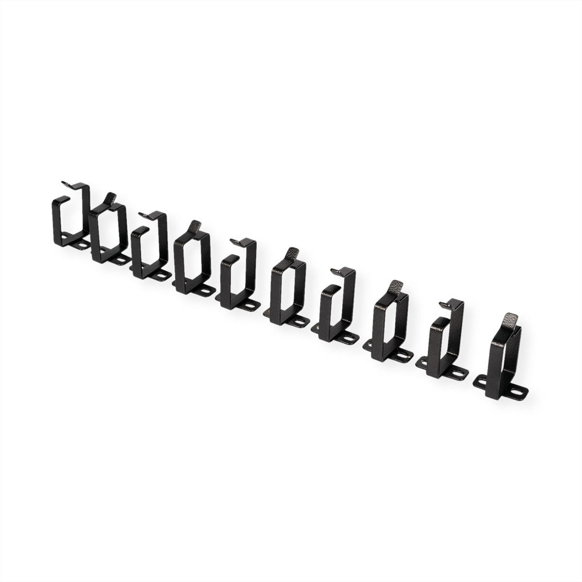 ROLINE Kabelhalter, Montageset, Stahl, 10er-Pack, 60×44×45 mm – Schwarz