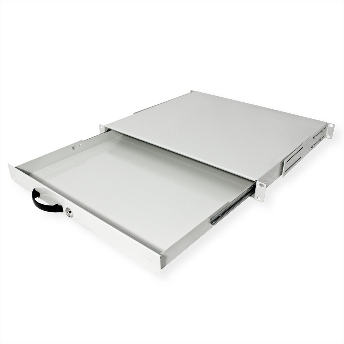 ROLINE 19" Tastatureinschub, 1 HE, Tiefe 400 mm, abschliessbar, Grau