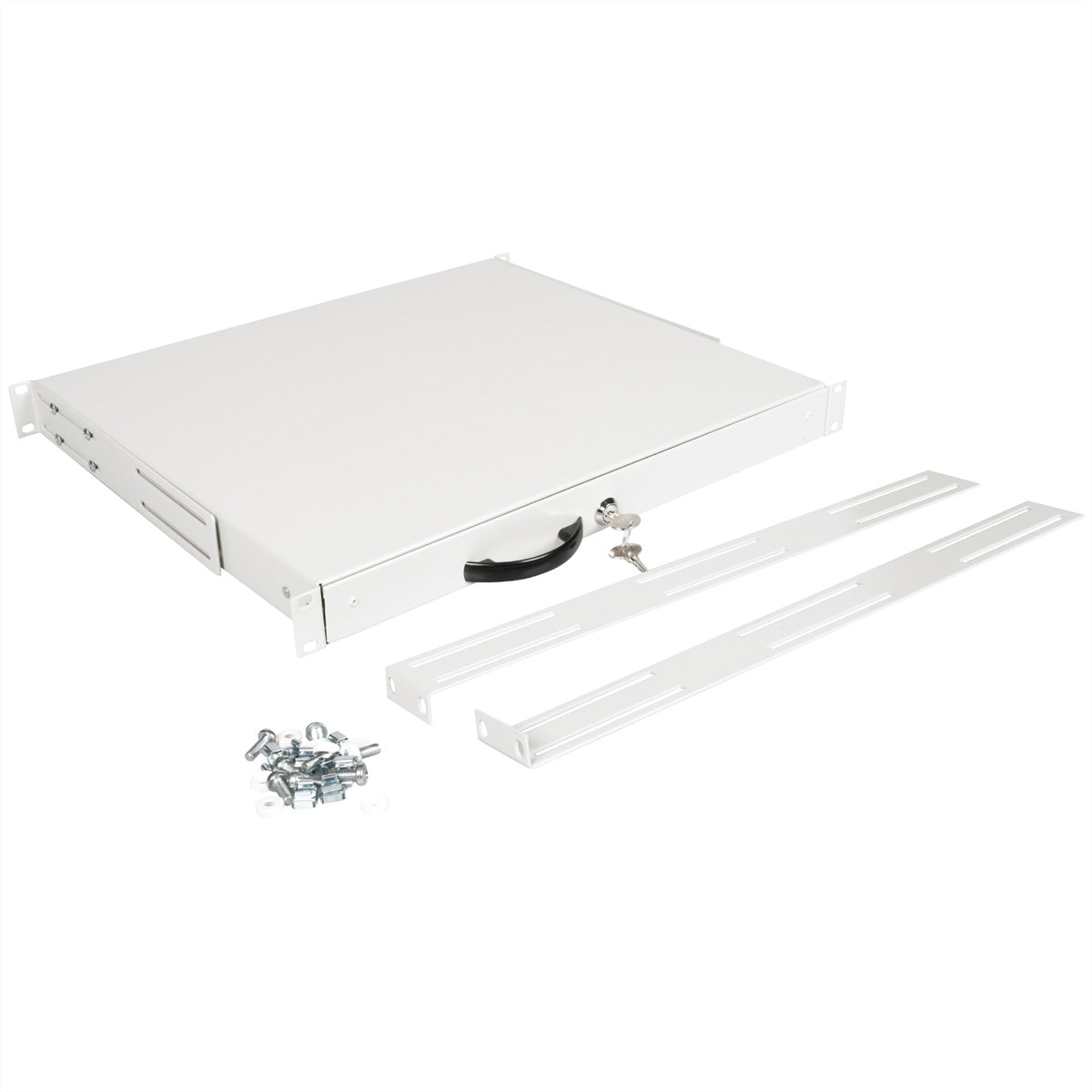 ROLINE 19" Tastatureinschub, 1 HE, Tiefe 400 mm, abschliessbar, Grau