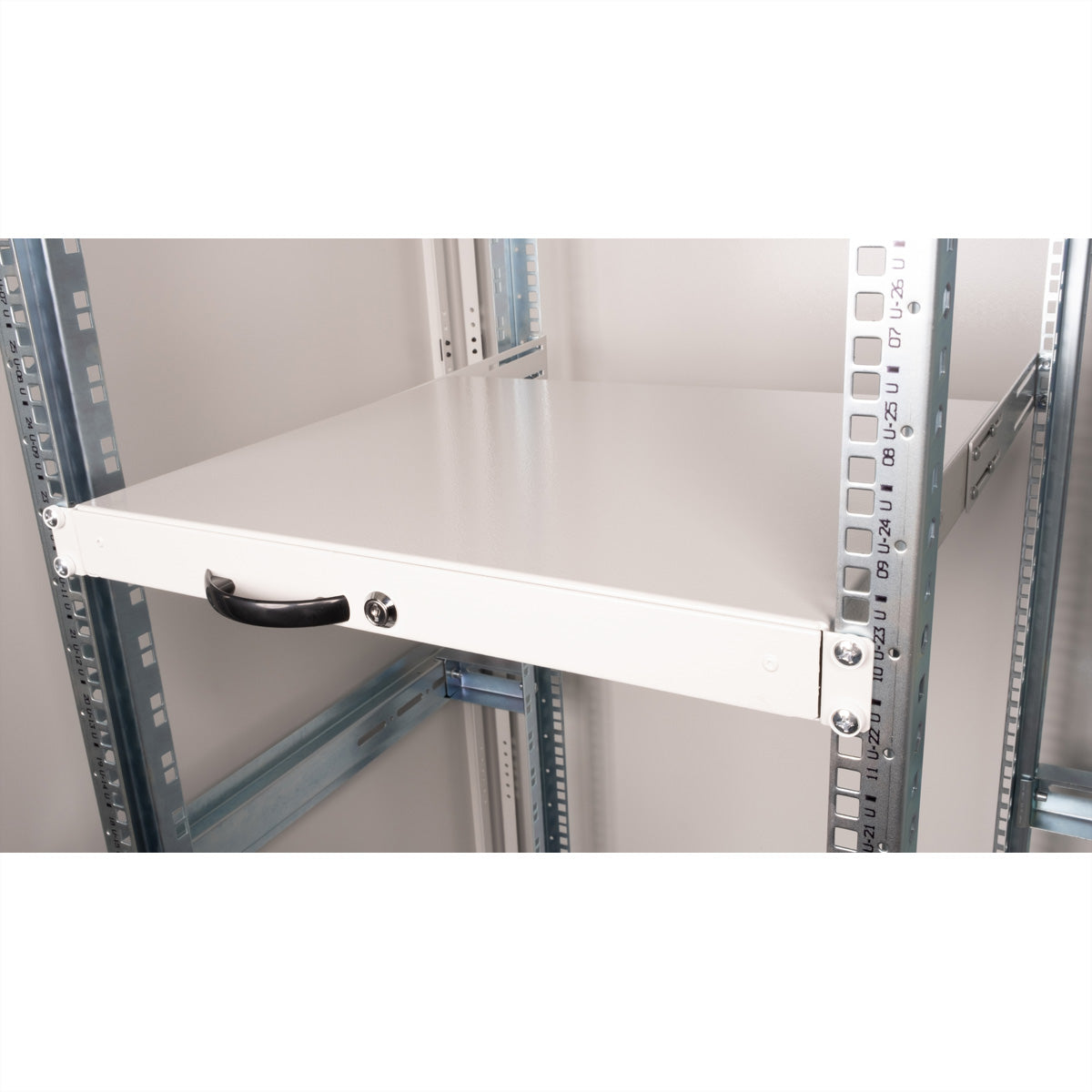 ROLINE 19" Tastatureinschub, 1 HE, Tiefe 400 mm, abschliessbar, Grau