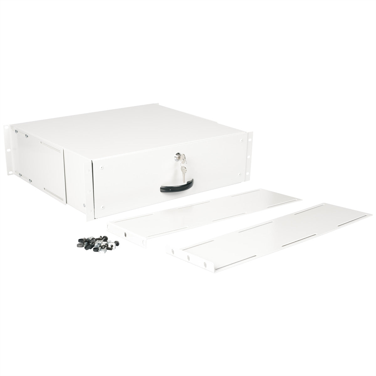 ROLINE Tastatureinschub, 19", 3U, abschliessbar, 485 × 400 × 130 mm, lichtgrau, Stahl