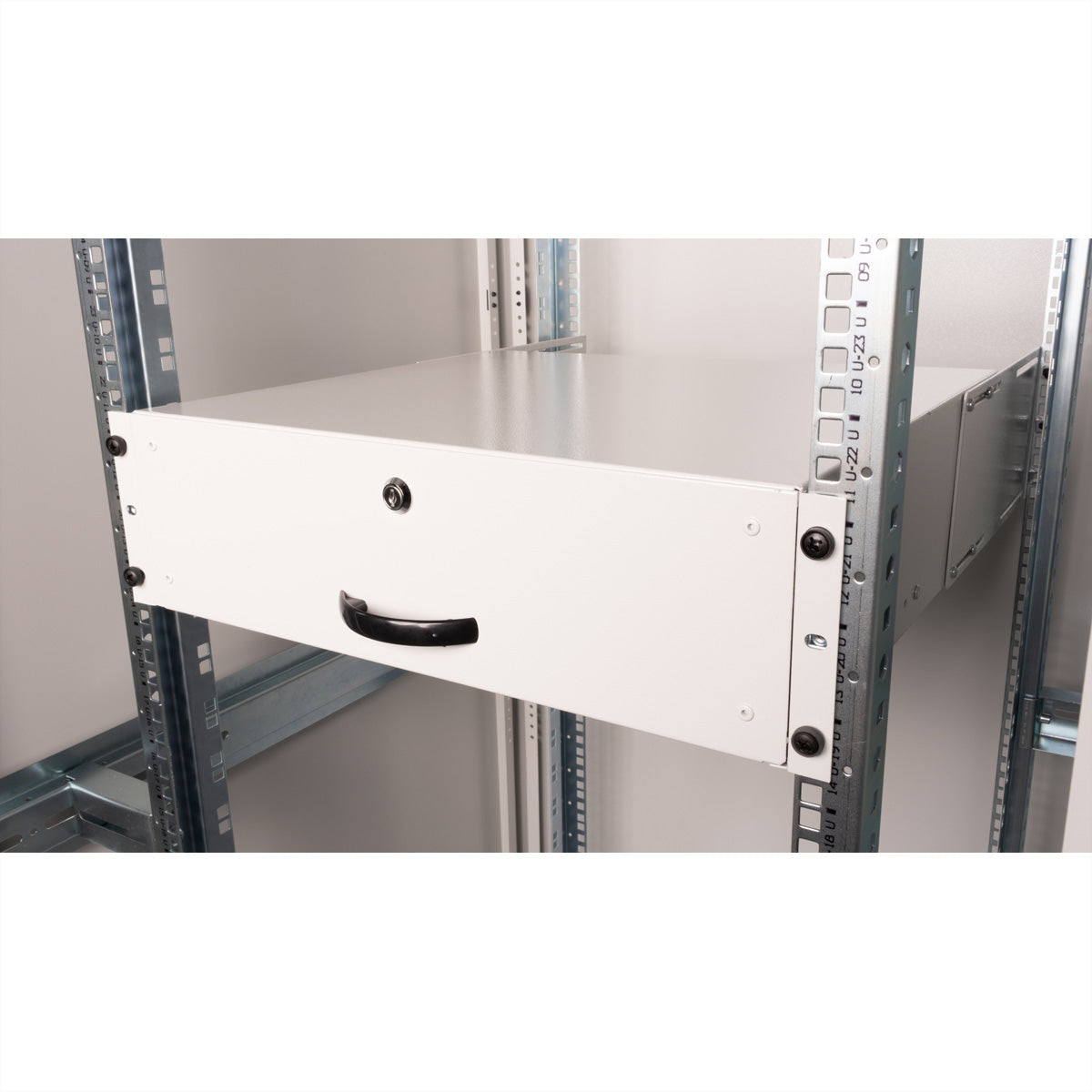 ROLINE Tastatureinschub, 19", 3U, abschliessbar, 485 × 400 × 130 mm, lichtgrau, Stahl