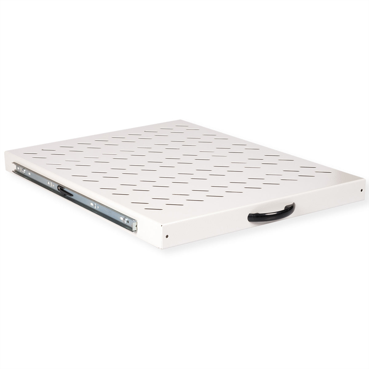 ROLINE Rack-Regalboden 19" – ausziehbar – 1U – 485 × 568 × 40 mm – 25 kg – grau – Stahl