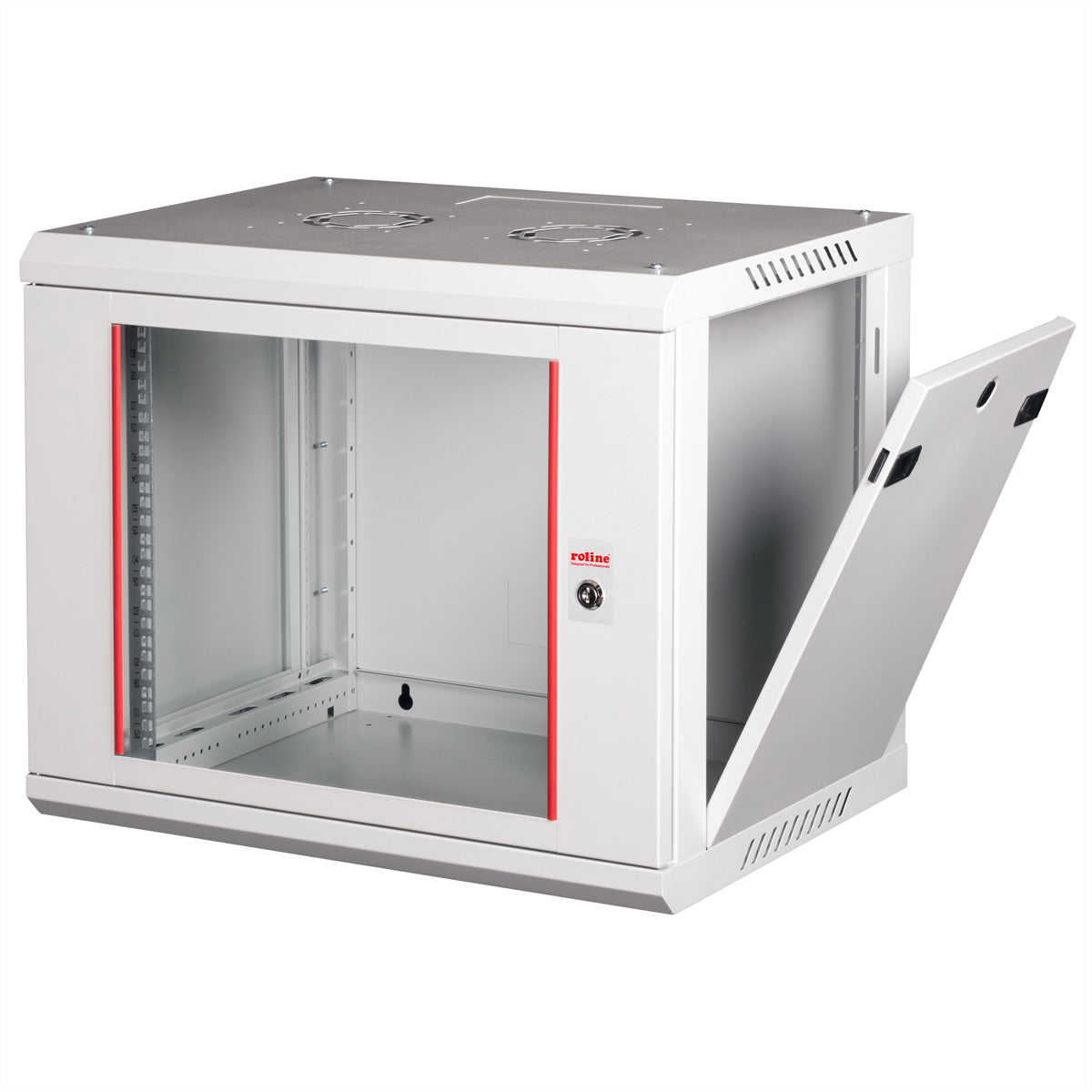 ROLINE Basic Plus – 19" Wandverteiler 9U, IP20, abschliessbar, 600 × 450 × 512 mm, lichtgrau, Stahl