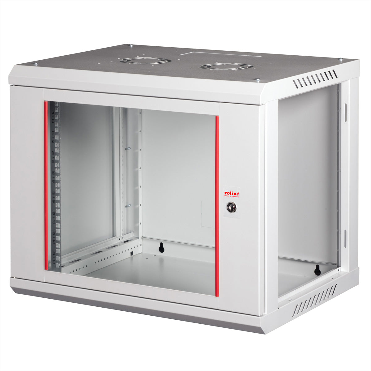 ROLINE Basic Plus – 19" Wandverteiler 9U, IP20, abschliessbar, 600 × 450 × 512 mm, lichtgrau, Stahl