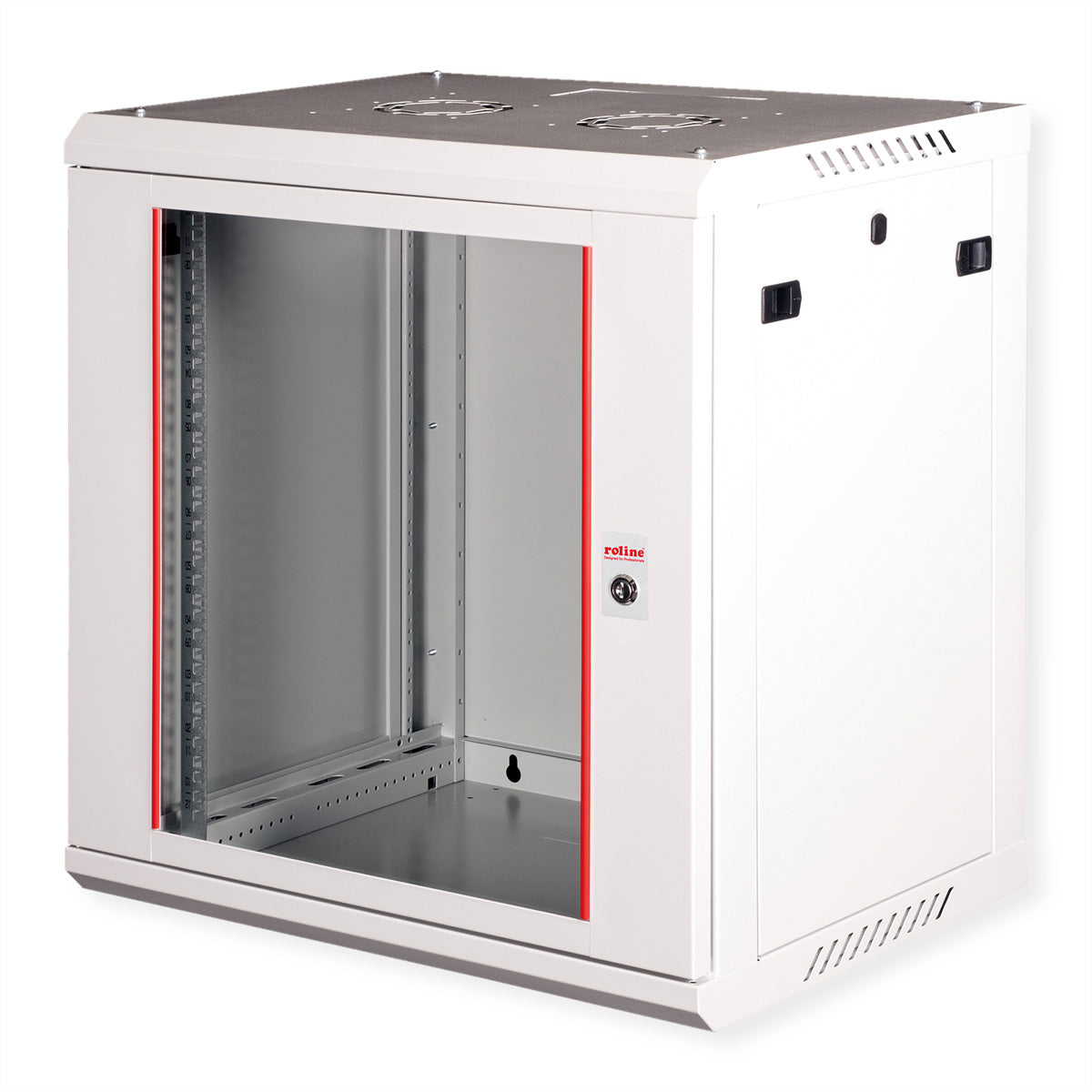 ROLINE Basic Plus – 19" Wandverteiler 12U, IP20, abschliessbar, 600 × 450 × 645 mm, lichtgrau, Stahl