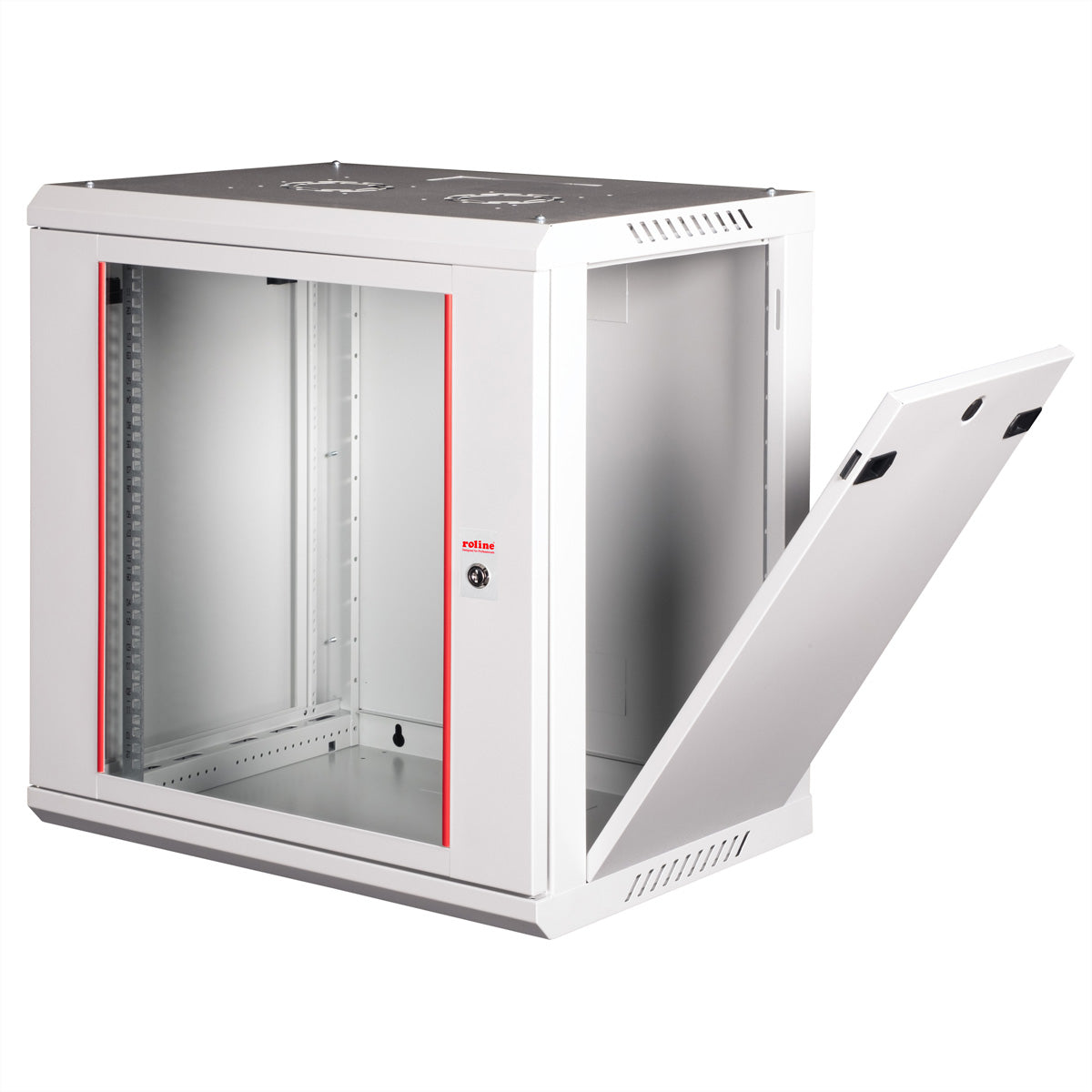 ROLINE Basic Plus – 19" Wandverteiler 12U, IP20, abschliessbar, 600 × 450 × 645 mm, lichtgrau, Stahl