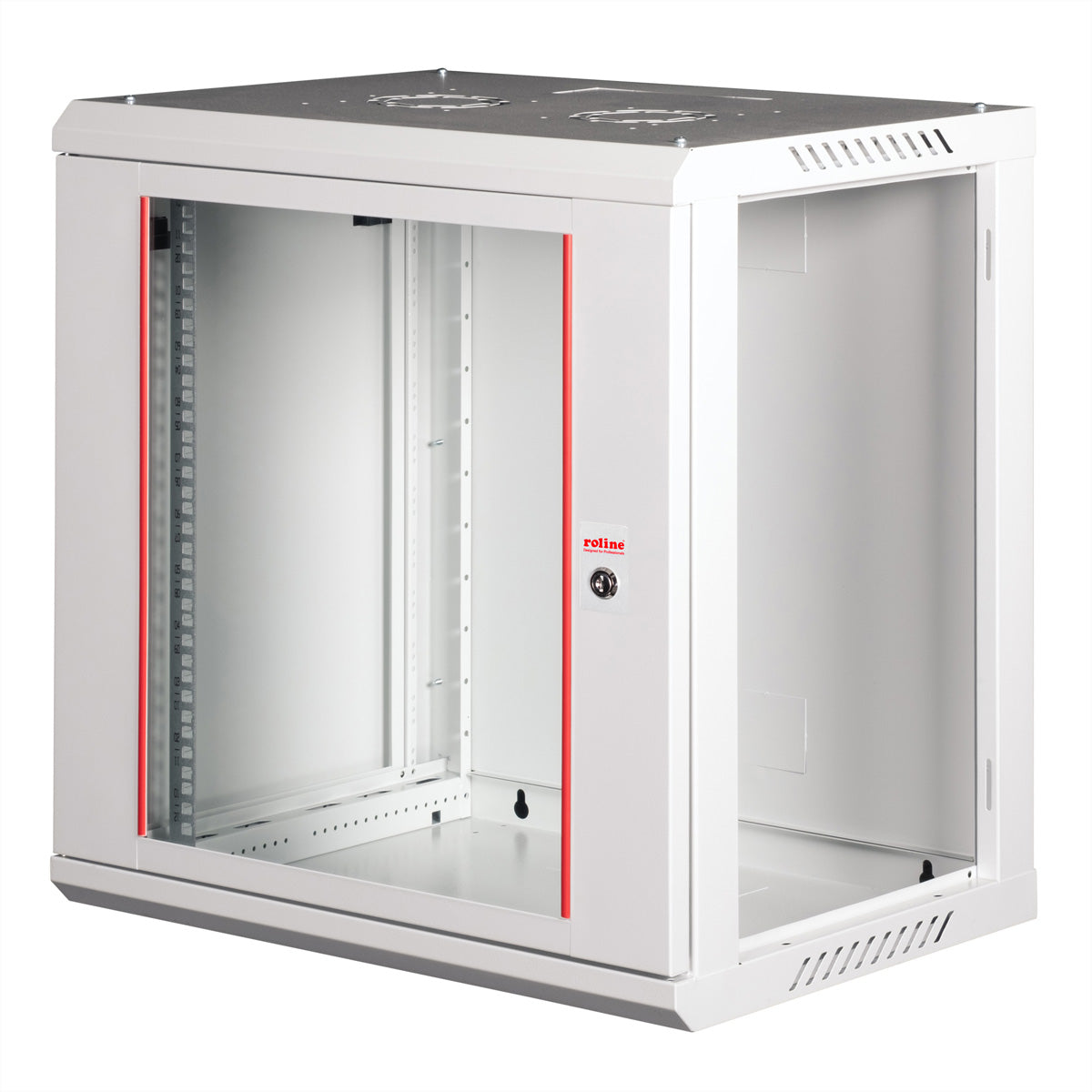 ROLINE Basic Plus – 19" Wandverteiler 12U, IP20, abschliessbar, 600 × 450 × 645 mm, lichtgrau, Stahl