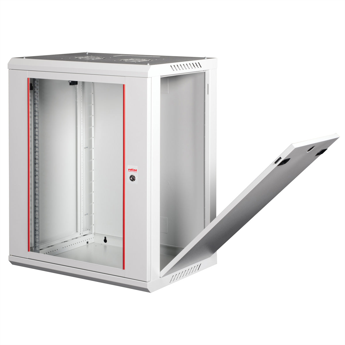 ROLINE Basic Plus – 19" Wandverteiler 18U, IP20, abschliessbar, 600 × 450 × 912 mm, lichtgrau, Stahl