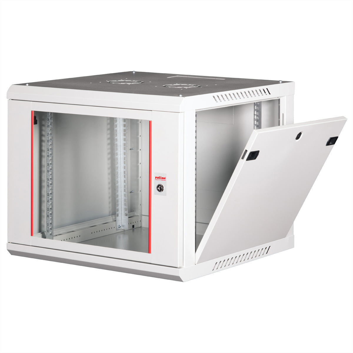 ROLINE Basic Plus – 19" Wandverteiler 9U, IP20, abschliessbar, 600 × 600 × 512 mm, lichtgrau
