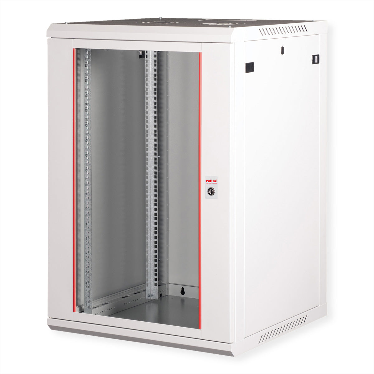 ROLINE Basic Plus – 19" Wandverteiler 18U, IP20, abschliessbar, 600 × 600 × 912 mm, lichtgrau, Stahl