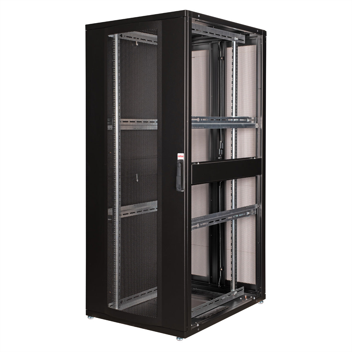 ROLINE Pro – 19" Netzwerkschrank 42U, IP20, abschliessbar, 800 × 1000 × 1970 mm, schwarz, Stahl