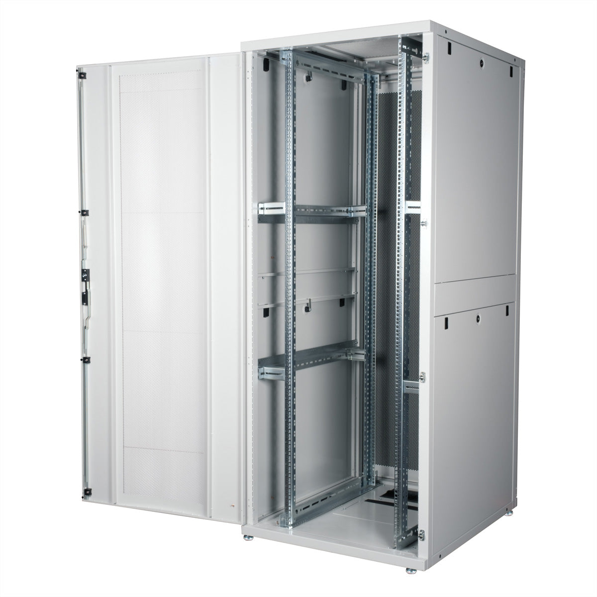 ROLINE Pro – 19" Netzwerkschrank 42U, IP20, abschliessbar, 800 × 1000 × 1970 mm, lichtgrau, Stahl