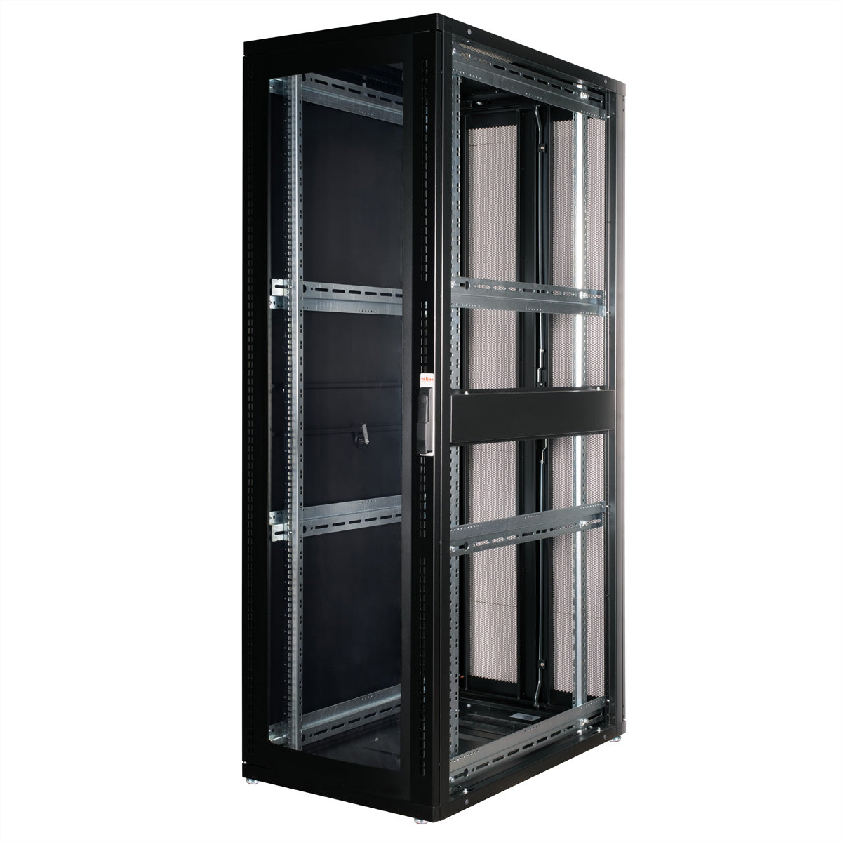 ROLINE Pro – 19" Netzwerkschrank 42U, IP20, abschliessbar, 600 × 1000 × 1970 mm, schwarz, Stahl