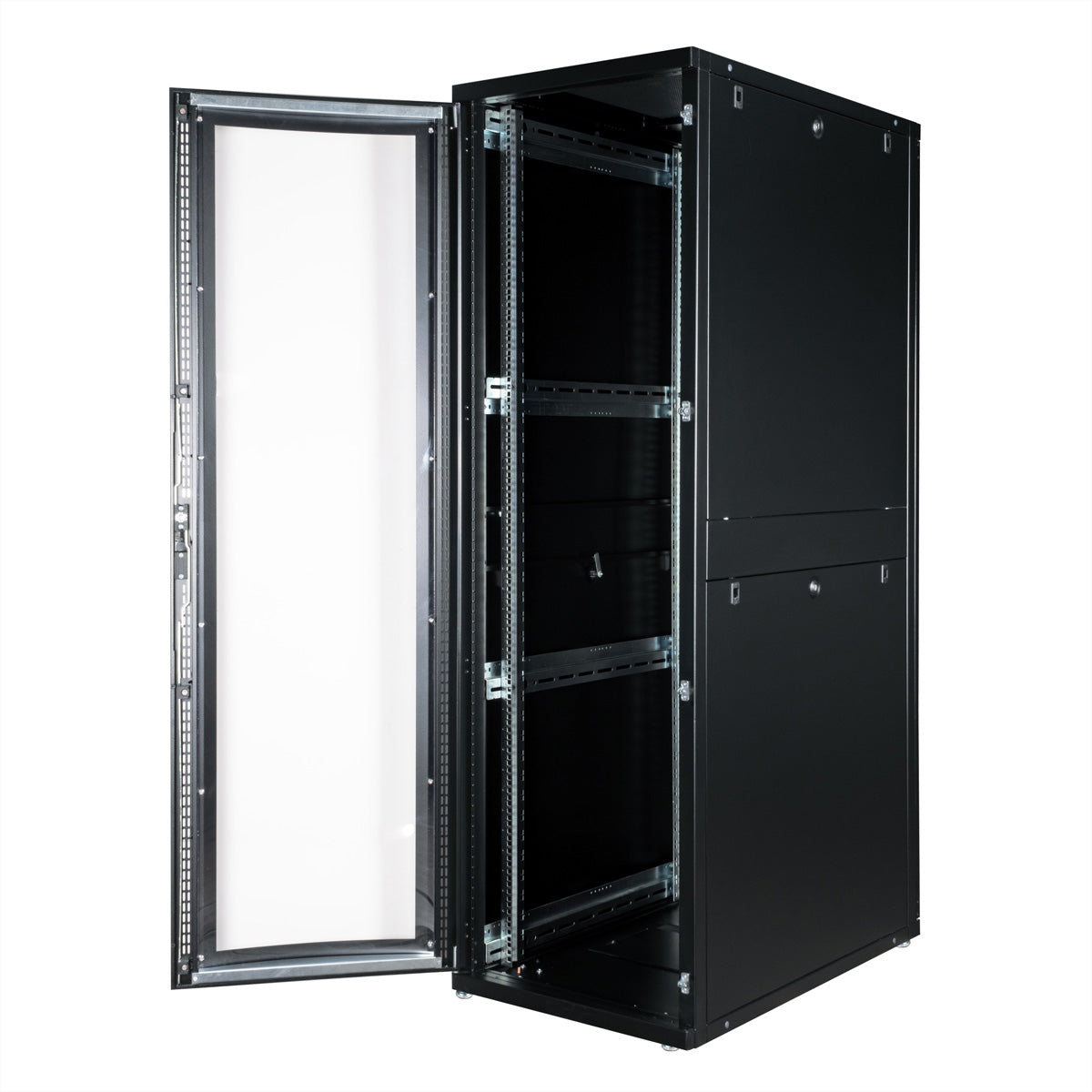 ROLINE Pro – 19" Netzwerkschrank 42U, IP20, abschliessbar, 600 × 1000 × 1970 mm, schwarz, Stahl