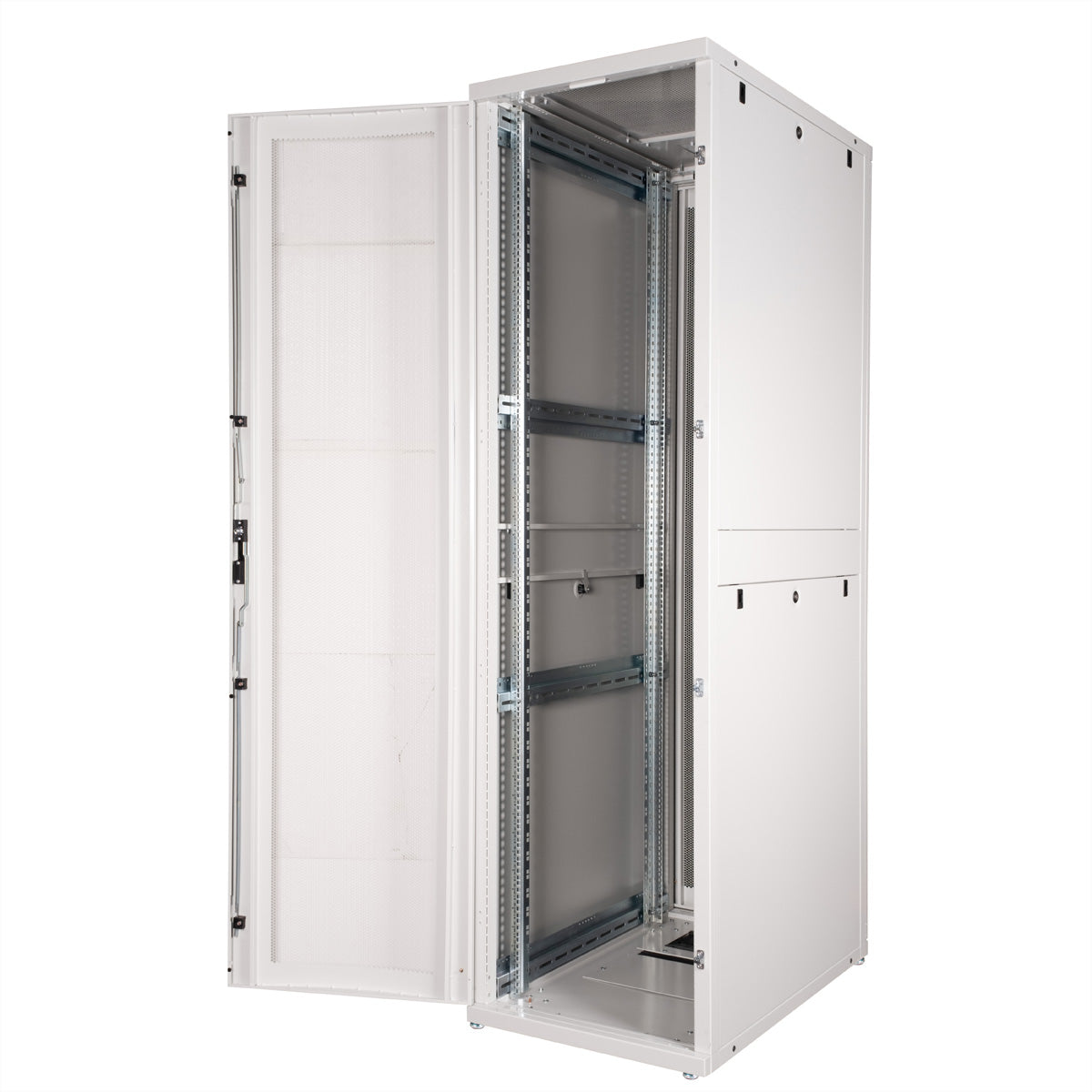 ROLINE Pro – 19" Netzwerkschrank 47U, IP20, abschliessbar, 600 × 1000 × 2194 mm, lichtgrau, Stahl