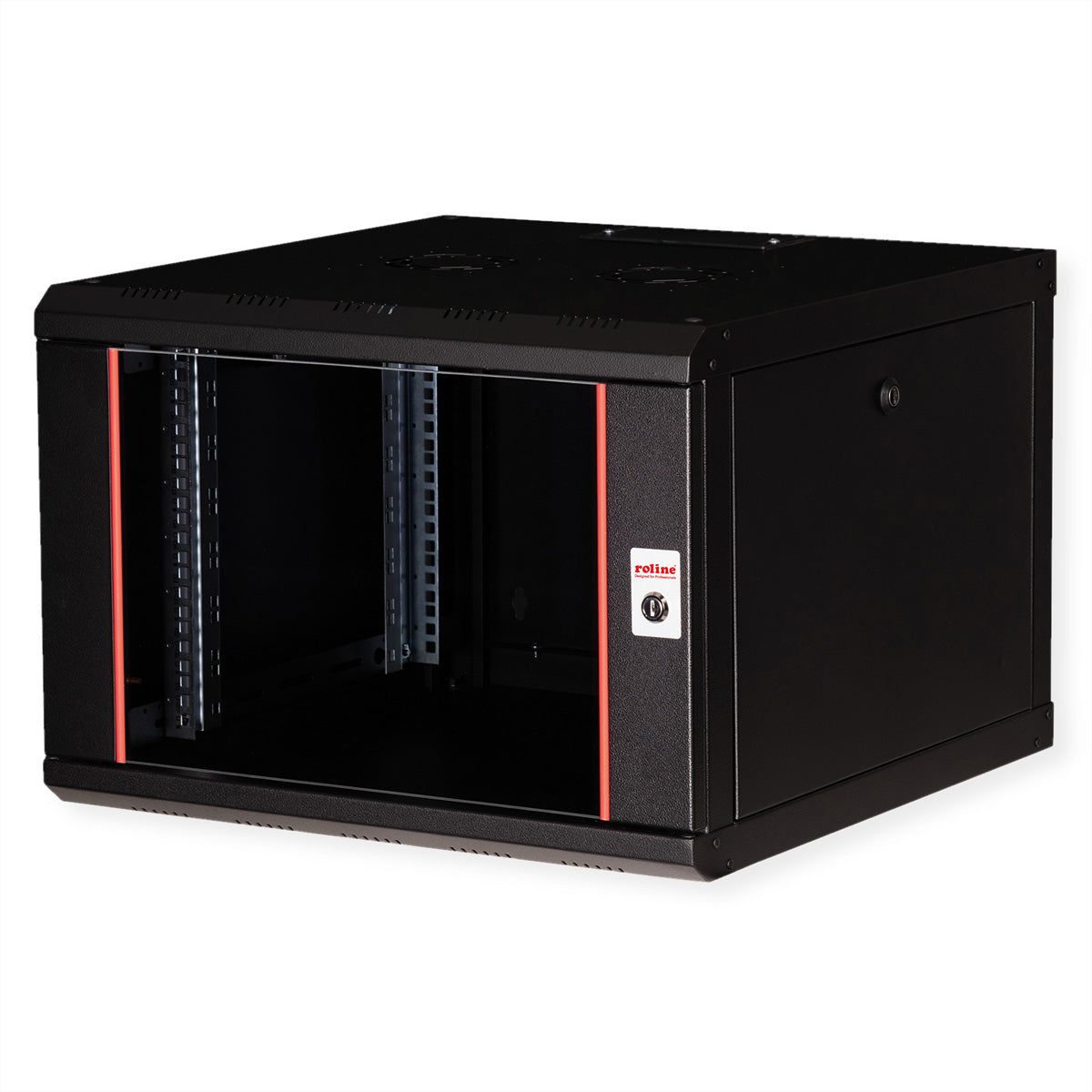ROLINE Pro 7 HE – 19" Wandverteiler 7U, IP20, abschliessbar, 600 × 600 × 418 mm, schwarz, Stahl