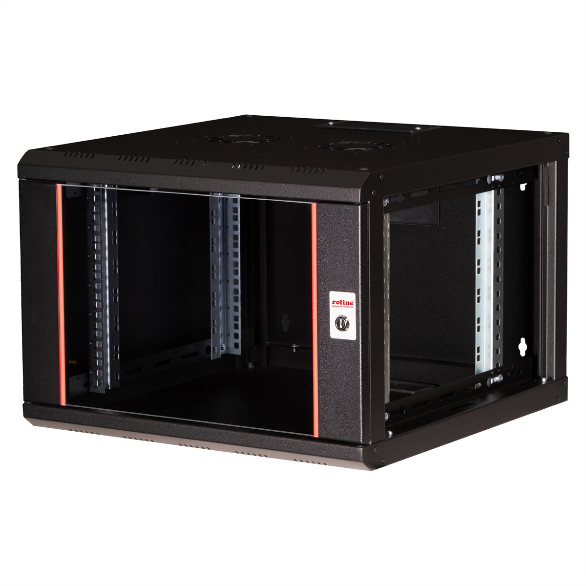 ROLINE Pro 7 HE – 19" Wandverteiler 7U, IP20, abschliessbar, 600 × 600 × 418 mm, schwarz, Stahl