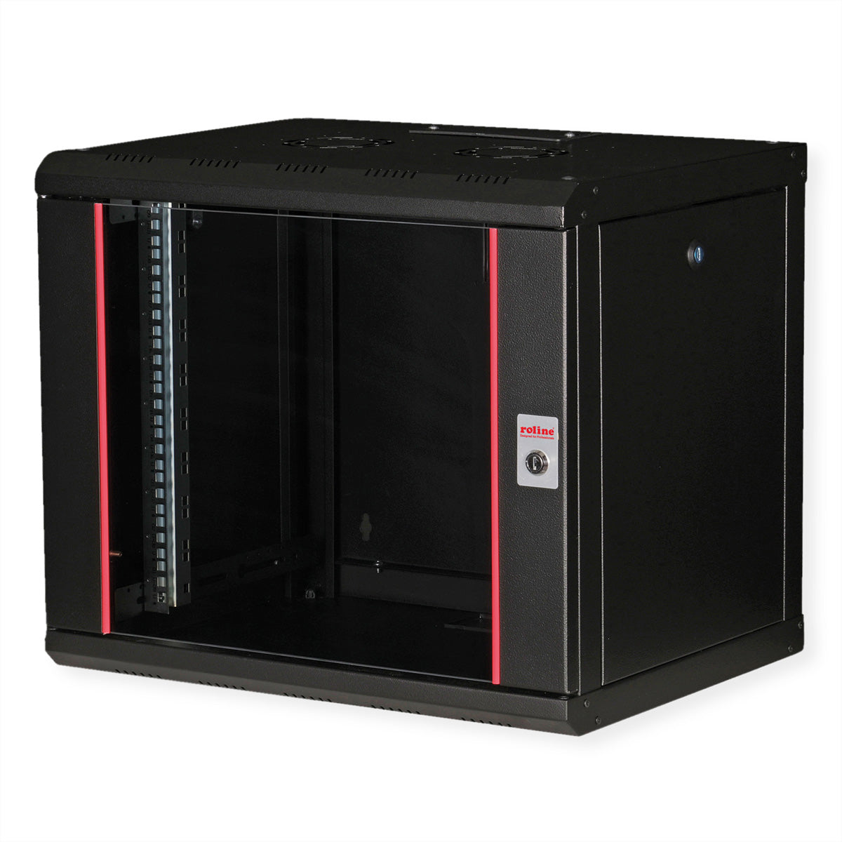 ROLINE Pro – 19" Wandverteiler 9U, IP20, abschliessbar, 600 × 450 × 505 mm, schwarz, Stahl