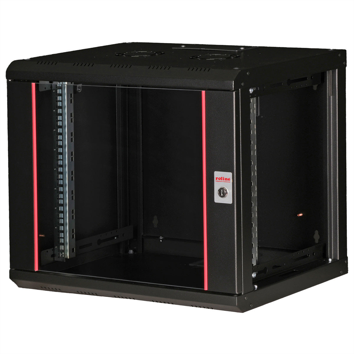 ROLINE Pro – 19" Wandverteiler 9U, IP20, abschliessbar, 600 × 450 × 505 mm, schwarz, Stahl