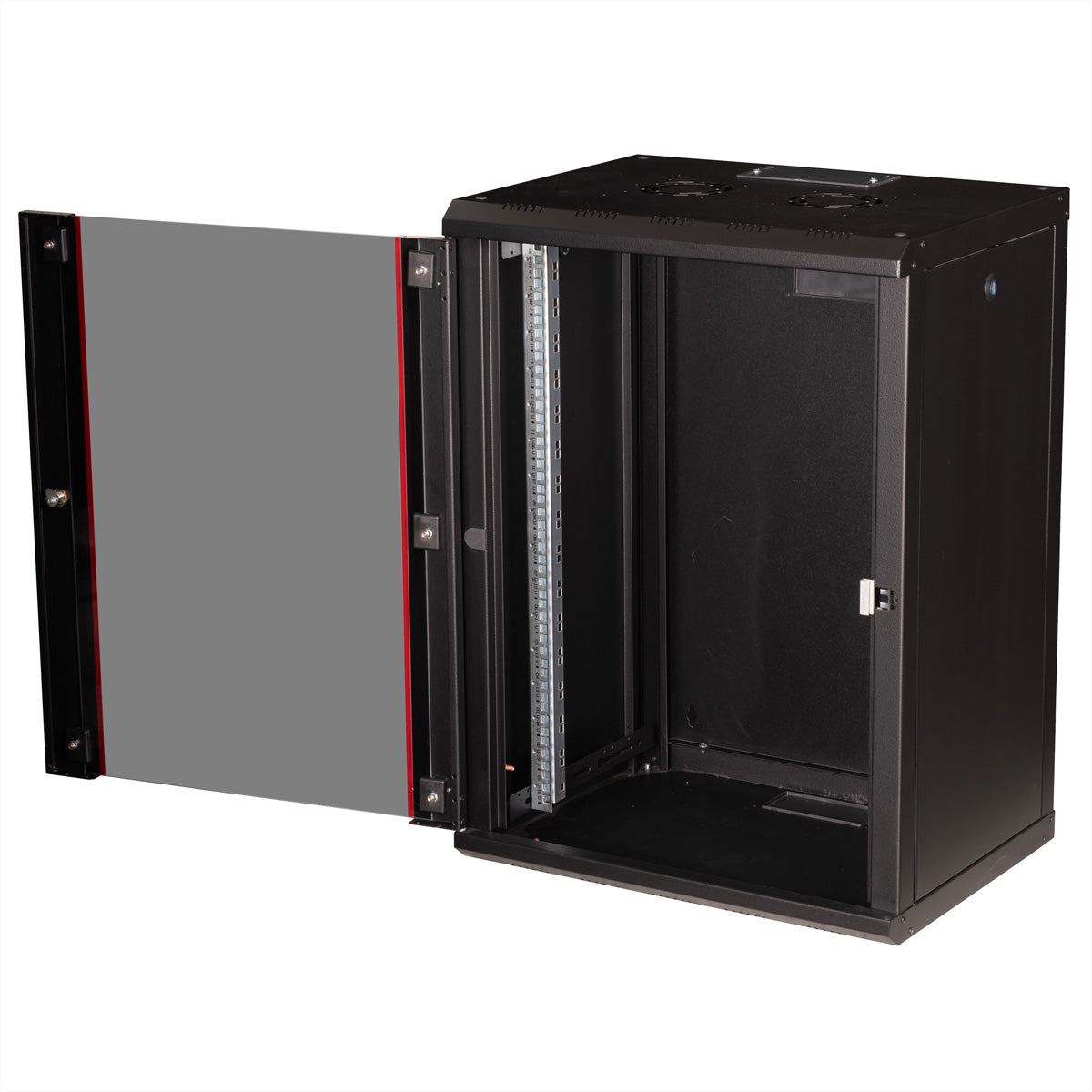ROLINE Pro – 19" Wandverteiler 16U, IP20, abschliessbar, 600 × 450 × 818 mm, schwarz, Stahl