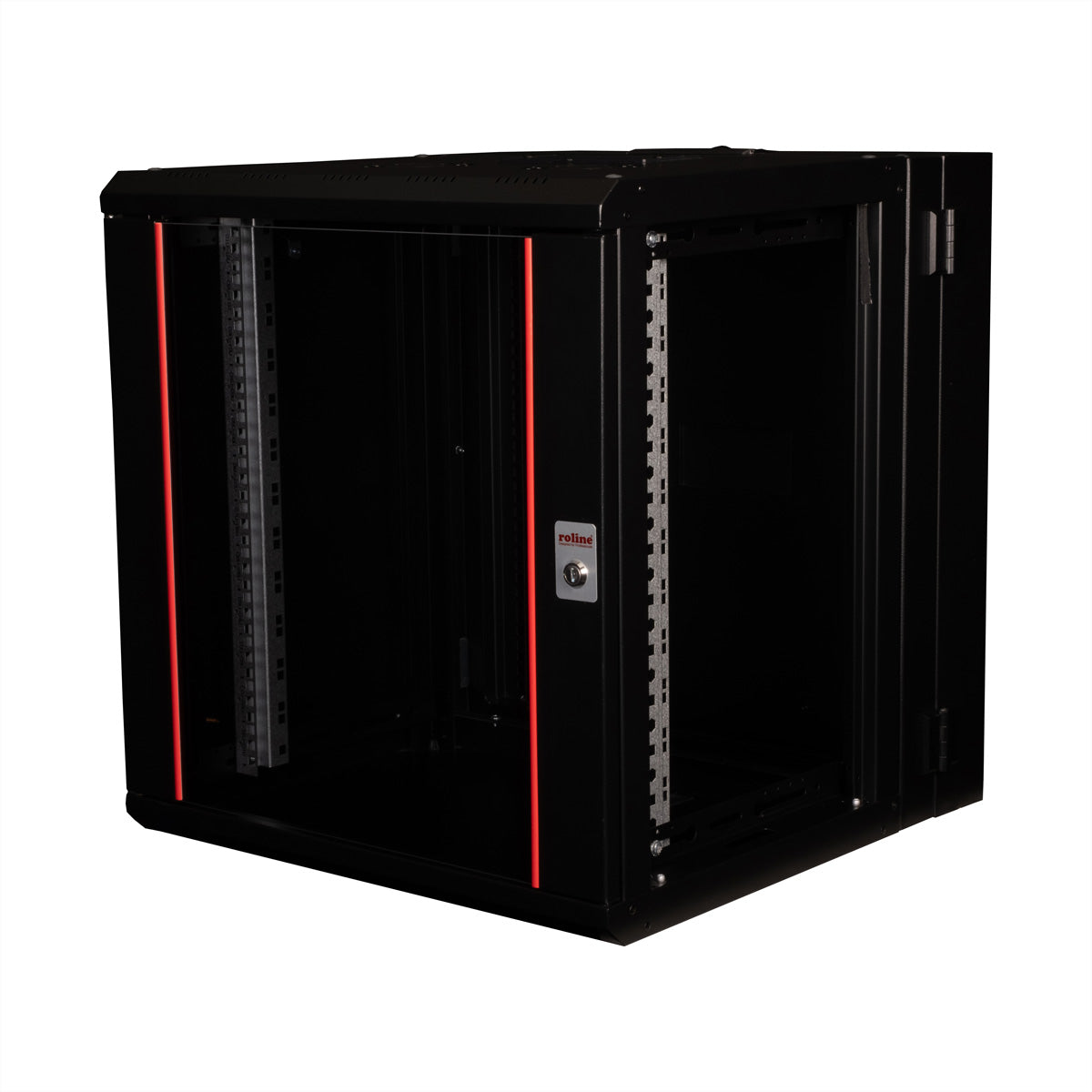 ROLINE Pro – 19" Wandverteiler 12U, IP20, abschliessbar, 600 × 600 × 640 mm, schwarz, Stahl