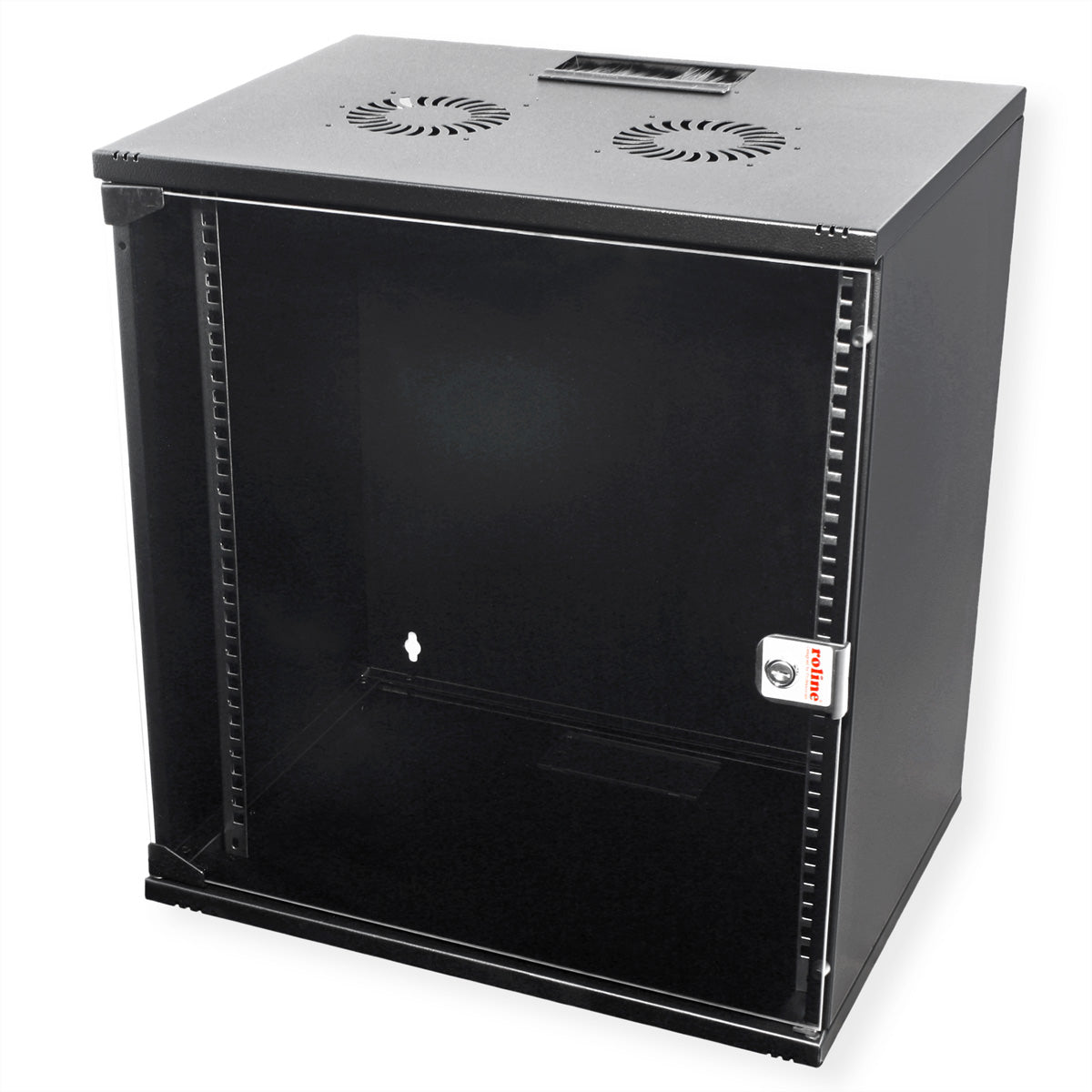 ROLINE Basic – 19" Wandverteiler 12U, IP20, abschliessbar, 540 × 400 × 595 mm, schwarz