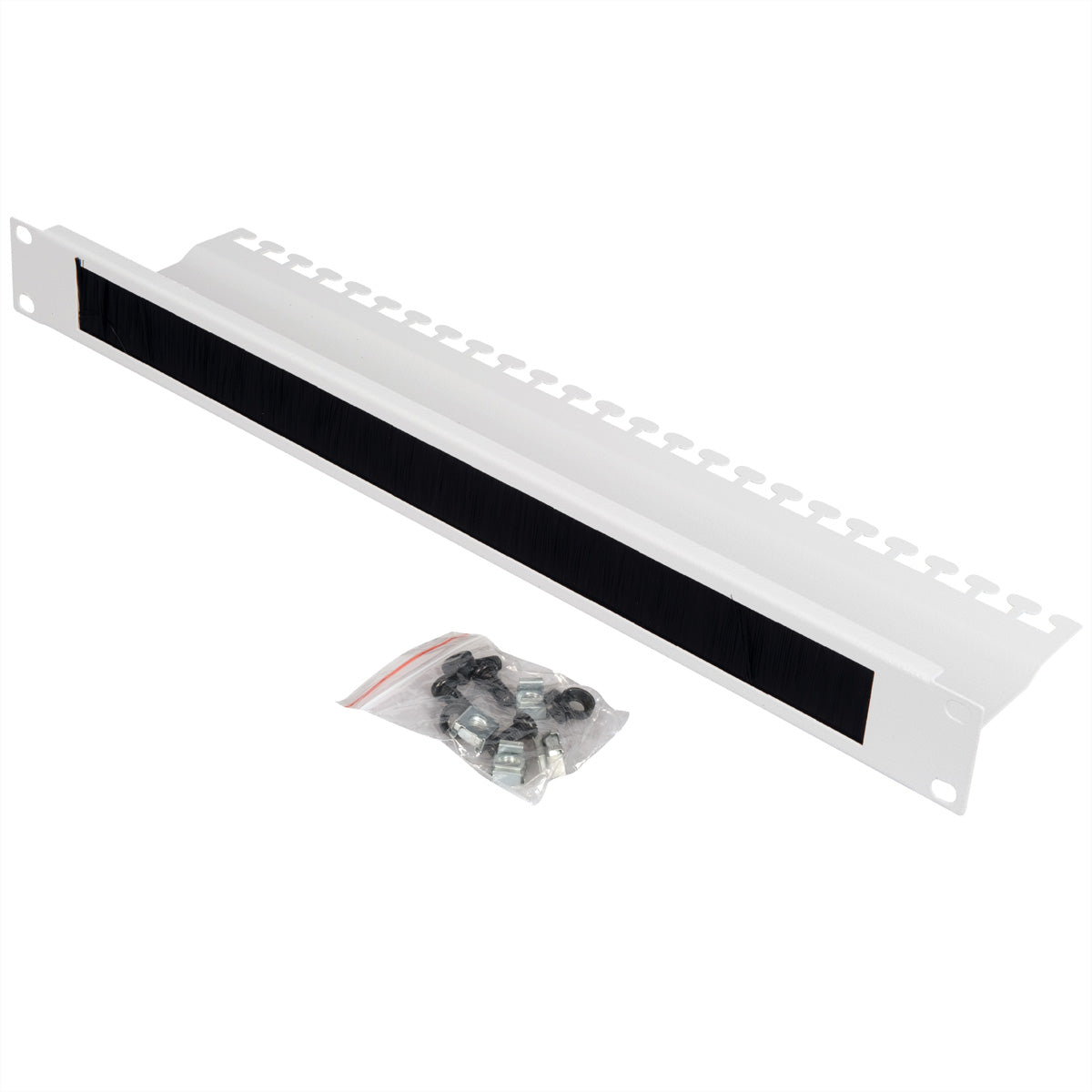 ROLINE 19" Rangierpanel 1U mit Bürstenleiste, 483×118×44 mm – Grau