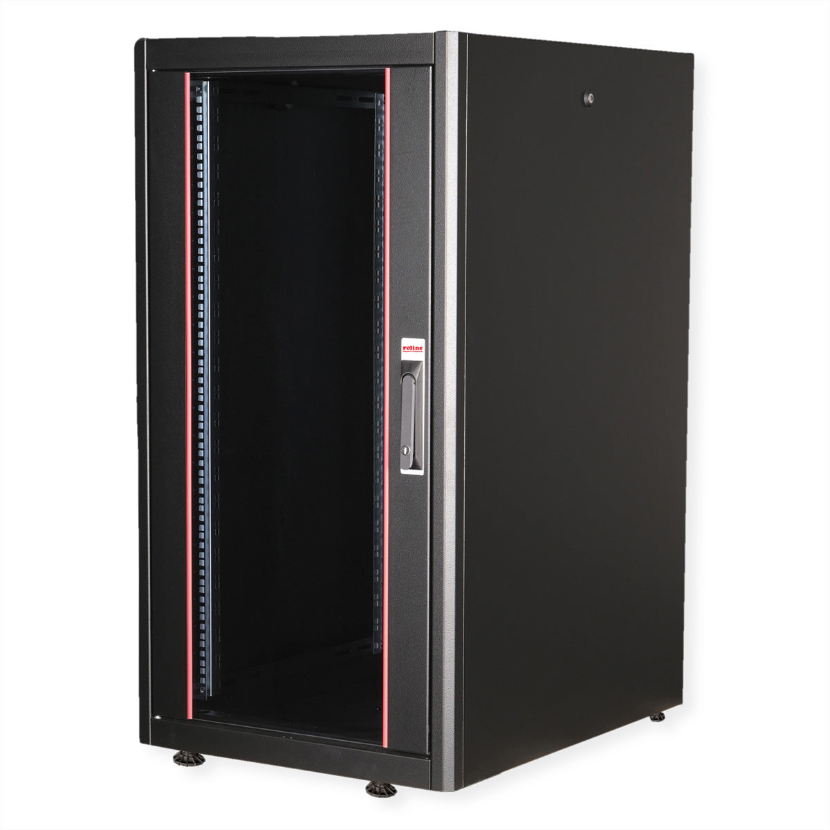 ROLINE Basic – 19" Netzwerkschrank 22U, IP20, abschliessbar, 600 × 800 × 1125 mm, schwarz, Stahl
