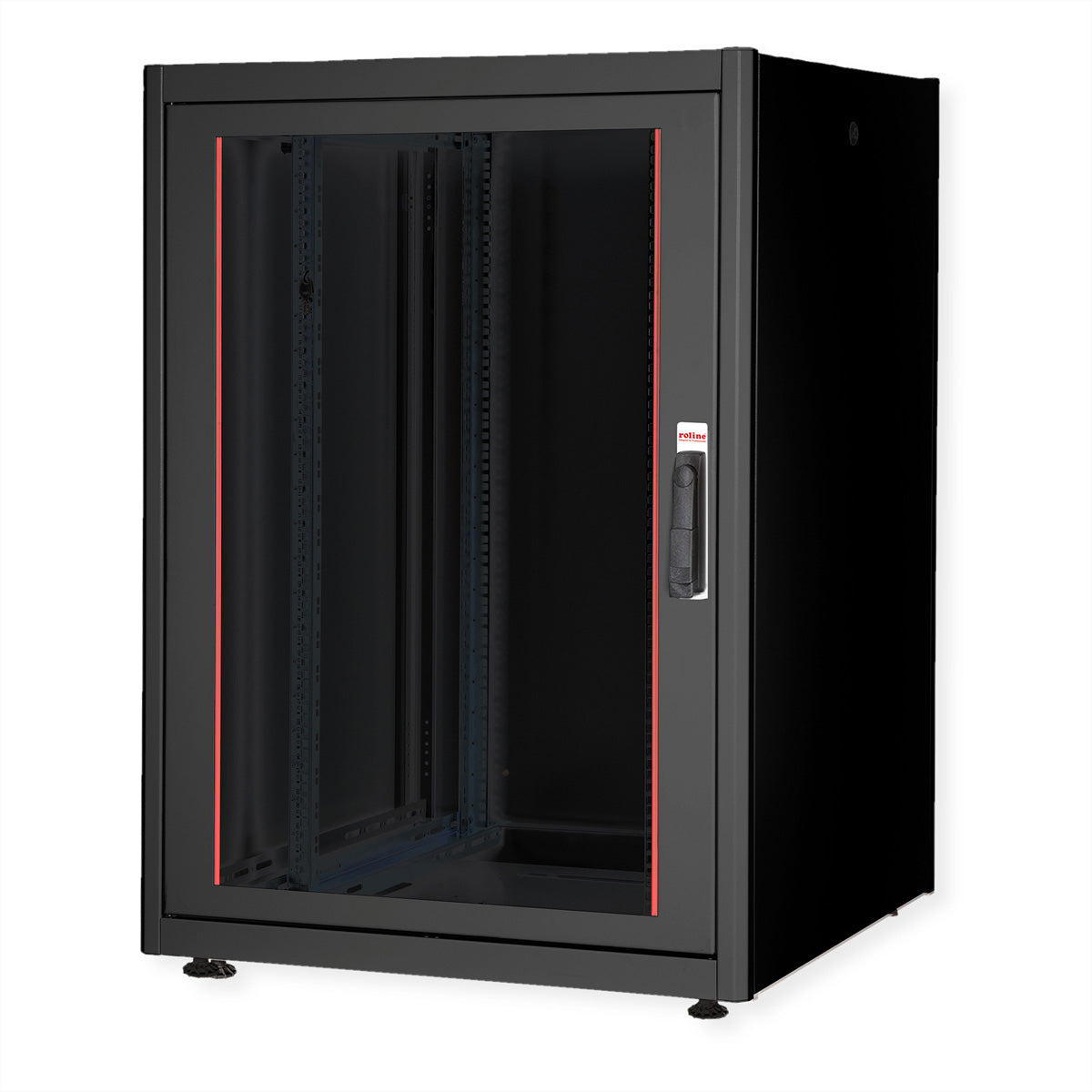 ROLINE Basic – 19" Netzwerkschrank 22U, IP20, abschliessbar, 800 × 800 × 1125 mm, schwarz, Stahl