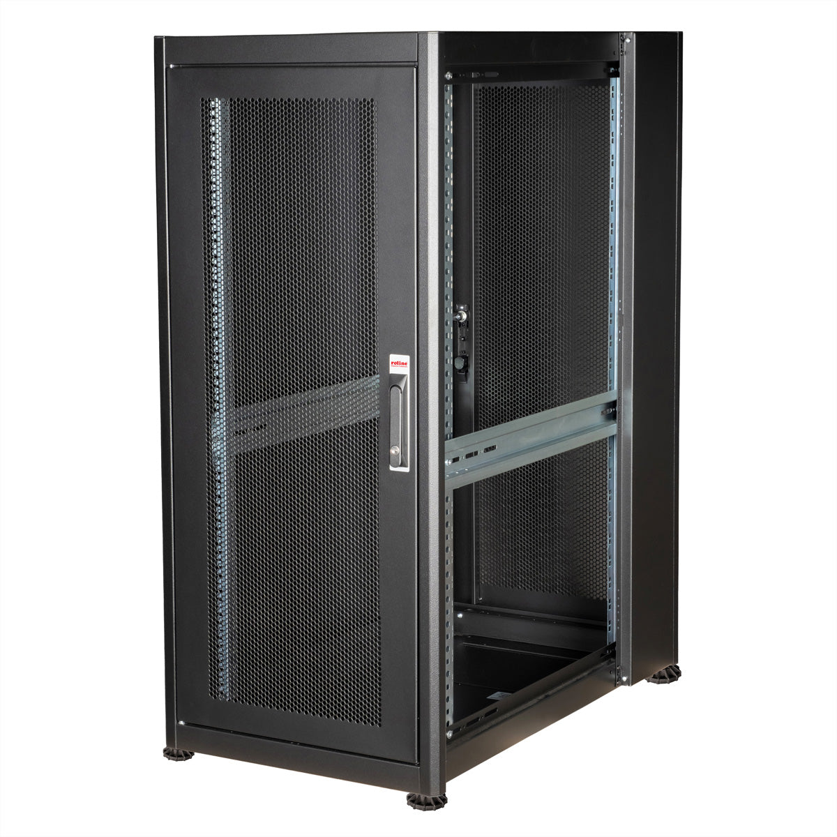ROLINE Basic – 19" Netzwerkschrank 26U, IP20, abschliessbar, 600 × 1000 × 1300 mm, schwarz, Stahl