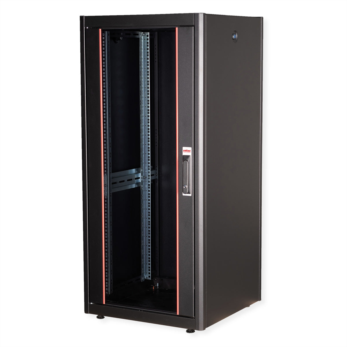 ROLINE Basic – 19" Netzwerkschrank 26U, IP20, abschliessbar, 600 × 600 × 1300 mm, schwarz, Stahl