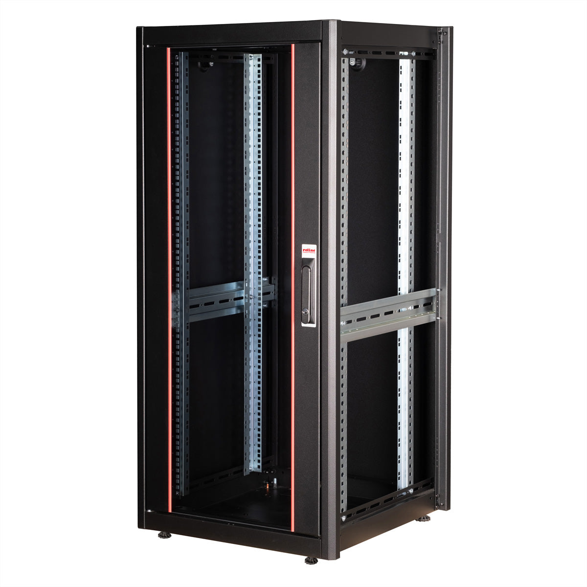 ROLINE Basic – 19" Netzwerkschrank 26U, IP20, abschliessbar, 600 × 600 × 1300 mm, schwarz, Stahl
