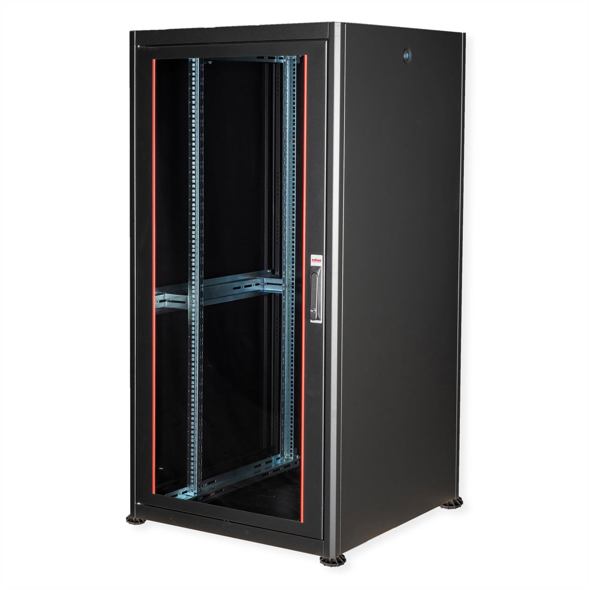 ROLINE Basic – 19" Netzwerkschrank 32U, IP20, abschliessbar, 800 × 800 × 1560 mm, schwarz, Stahl