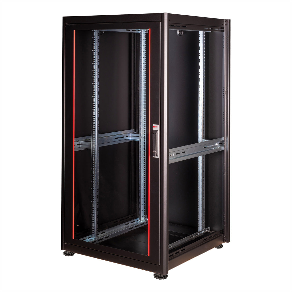 ROLINE Basic – 19" Netzwerkschrank 32U, IP20, abschliessbar, 800 × 800 × 1560 mm, schwarz, Stahl