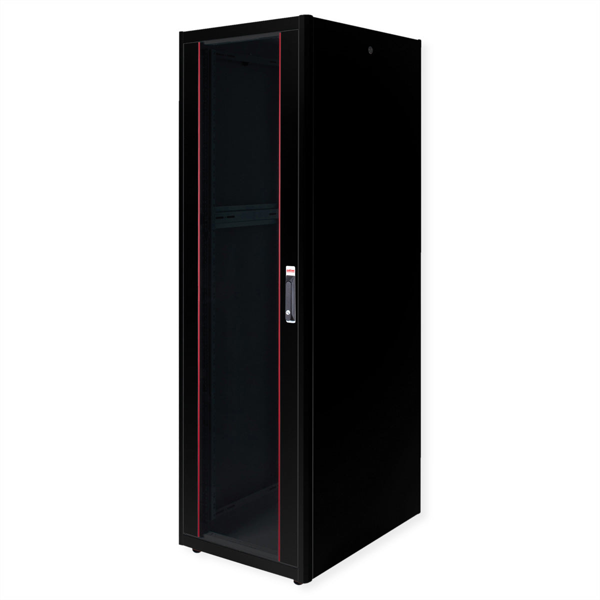 ROLINE Basic – 19" Netzwerkschrank 42U, IP20, abschliessbar, 600 × 800 × 2010 mm, schwarz, Stahl