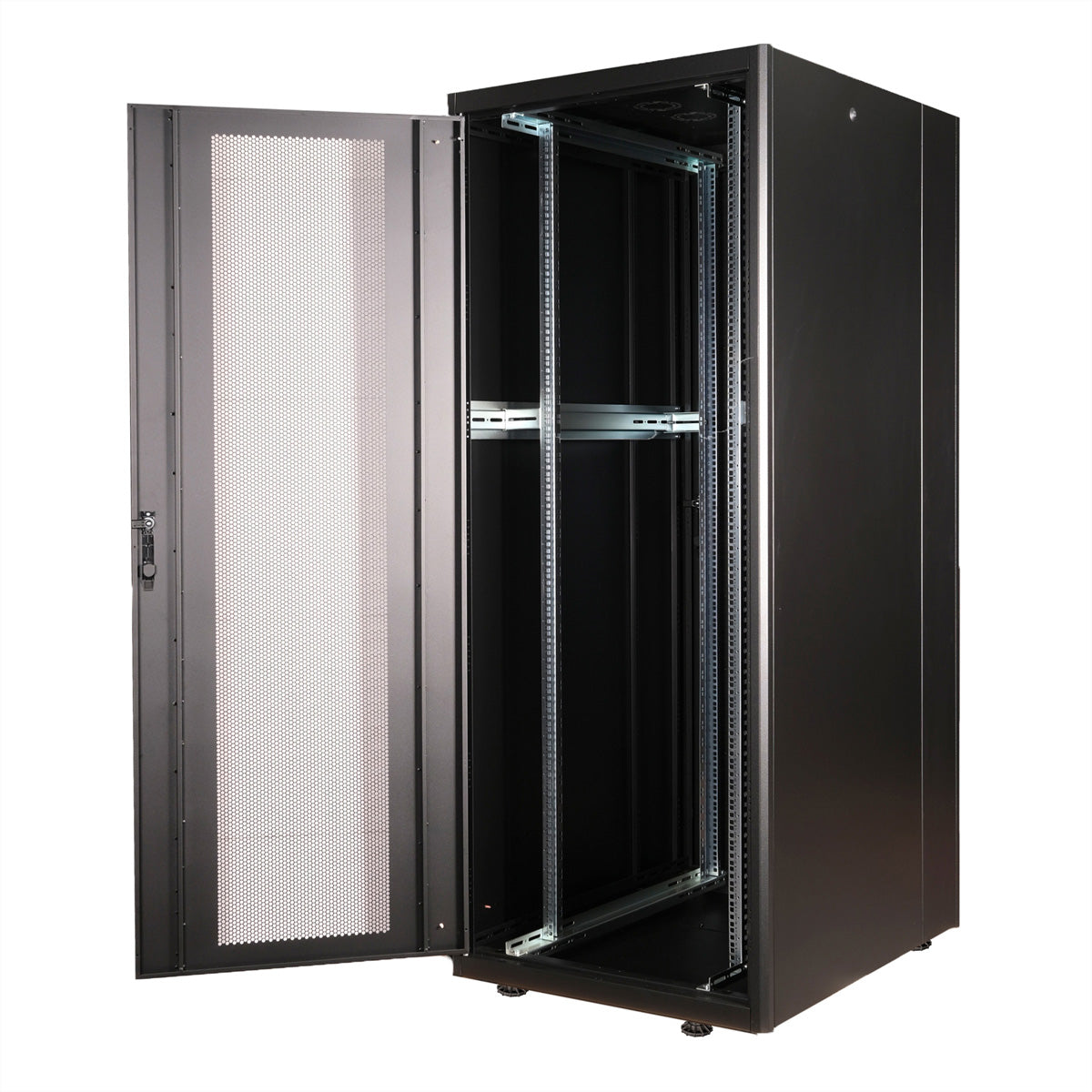 ROLINE Basic – 19" Netzwerkschrank 42U, IP20, abschliessbar, 800 × 1000 × 2010 mm, schwarz, Stahl