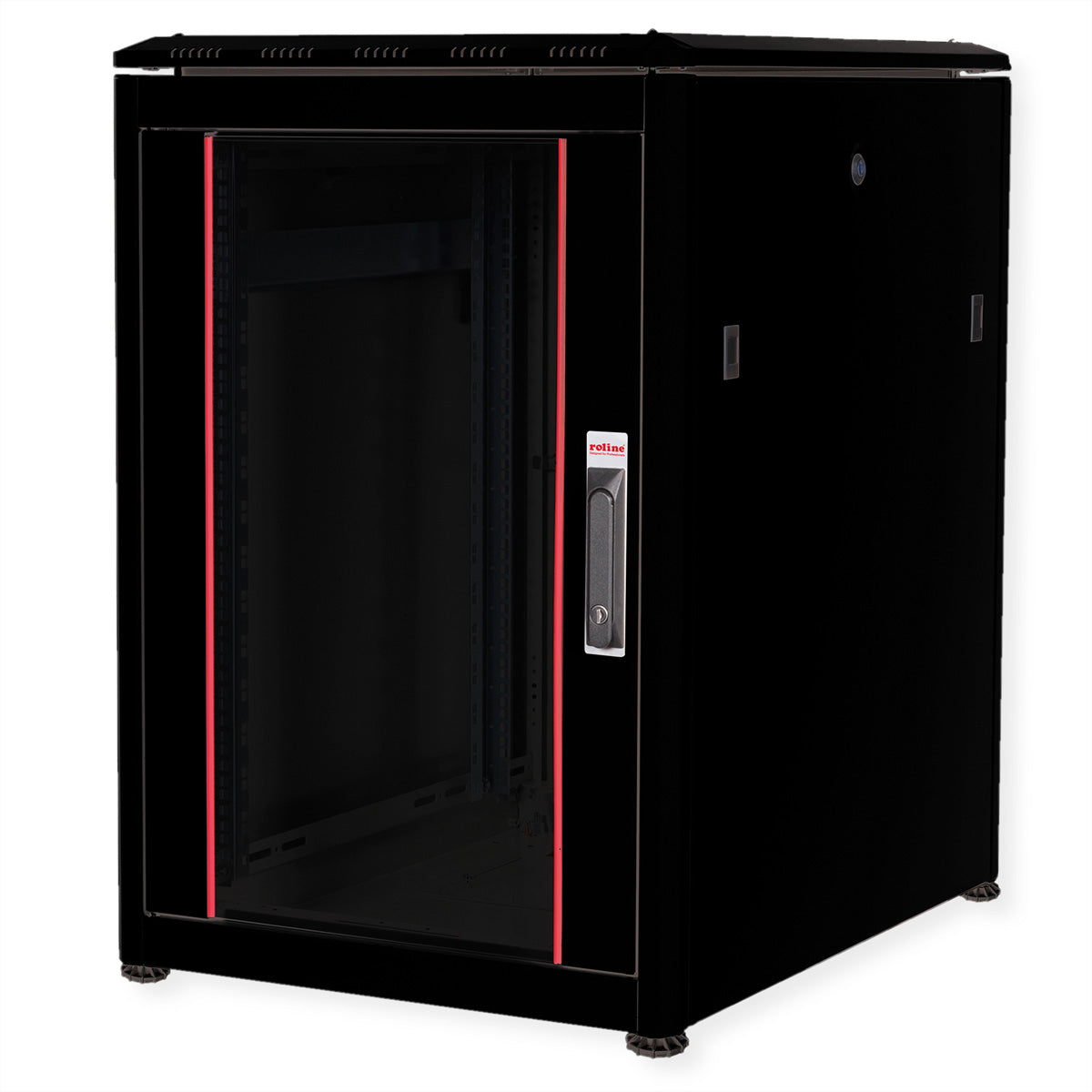 ROLINE Pro – 19" Netzwerkschrank 16U, IP20, abschliessbar, 600 × 800 × 898 mm, schwarz, Stahl