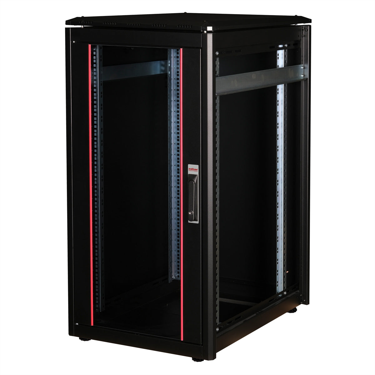ROLINE Pro – 19" Netzwerkschrank 22U, IP20, abschliessbar, 600 × 800 × 1164 mm, schwarz, Stahl