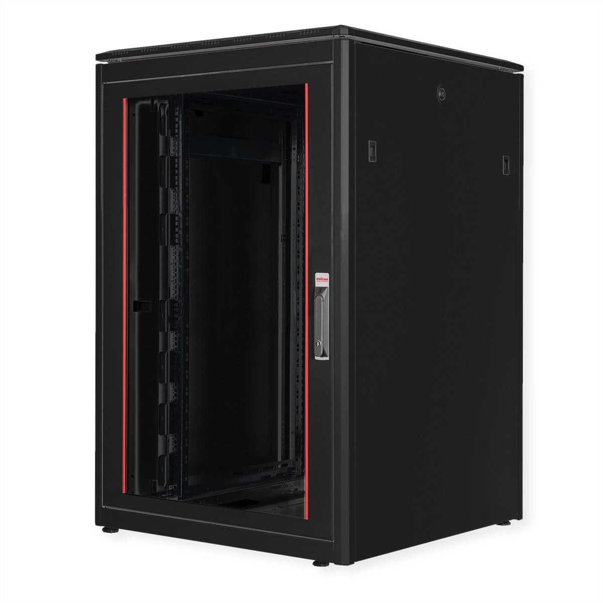 ROLINE Pro – 19" Netzwerkschrank 22U, IP20, abschliessbar, 800 × 800 × 1164 mm, schwarz, Stahl