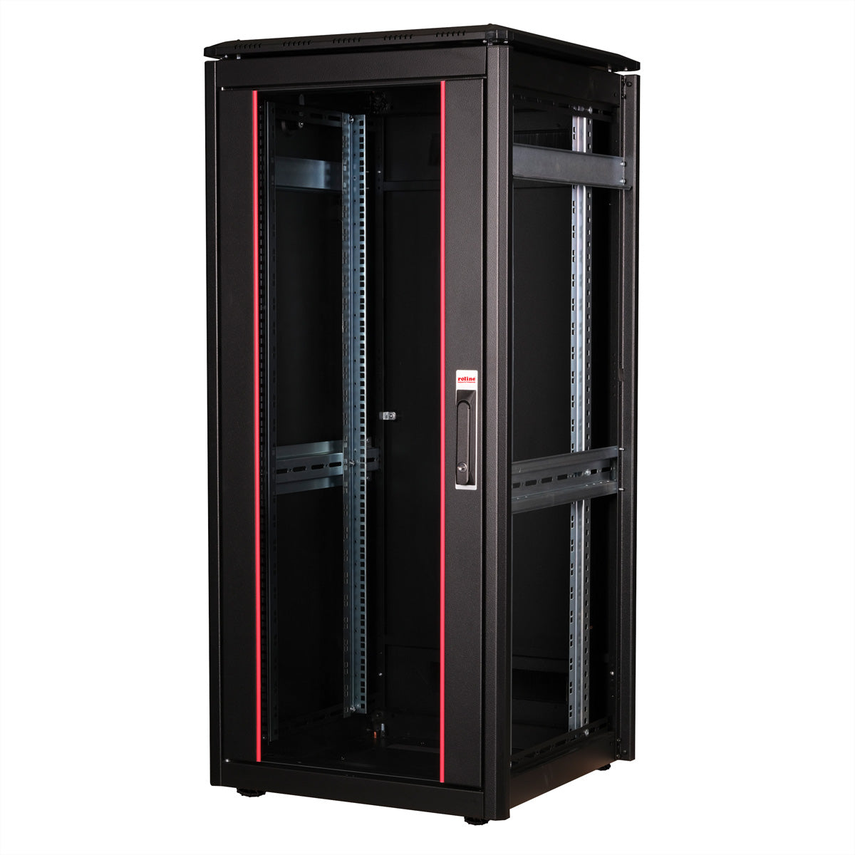 ROLINE Pro – 19" Netzwerkschrank 26U, IP20, abschliessbar, 600 × 600 × 1342 mm, schwarz, Stahl