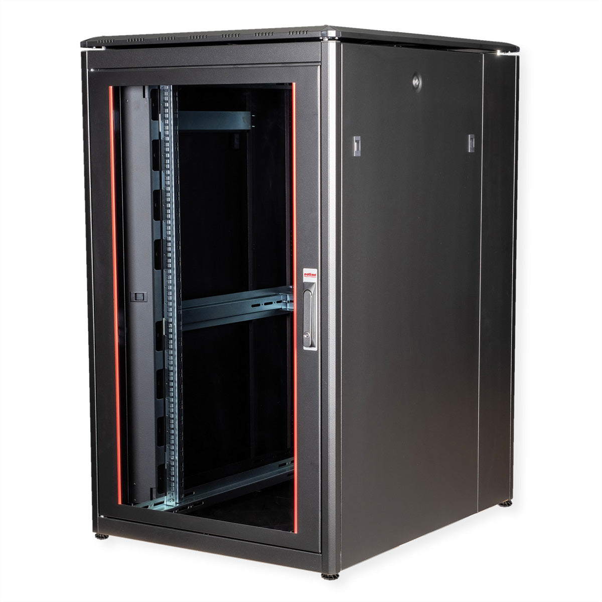ROLINE Pro – 19" Netzwerkschrank 26U, IP20, abschliessbar, 800 × 1000 × 1342 mm, schwarz, Stahl
